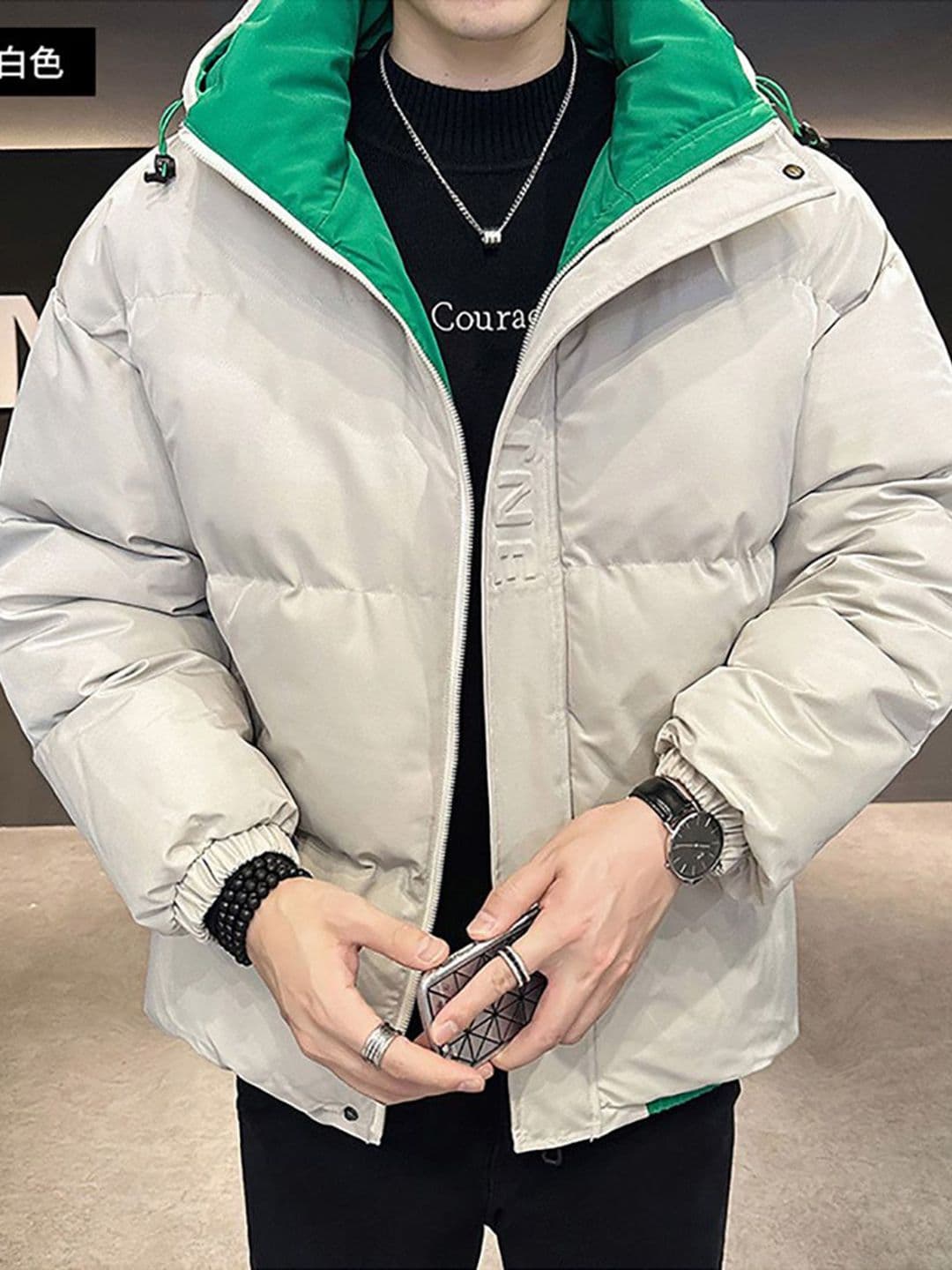 StyleCast x Revolte Men Mock Collar Puffer Jacket - view 1