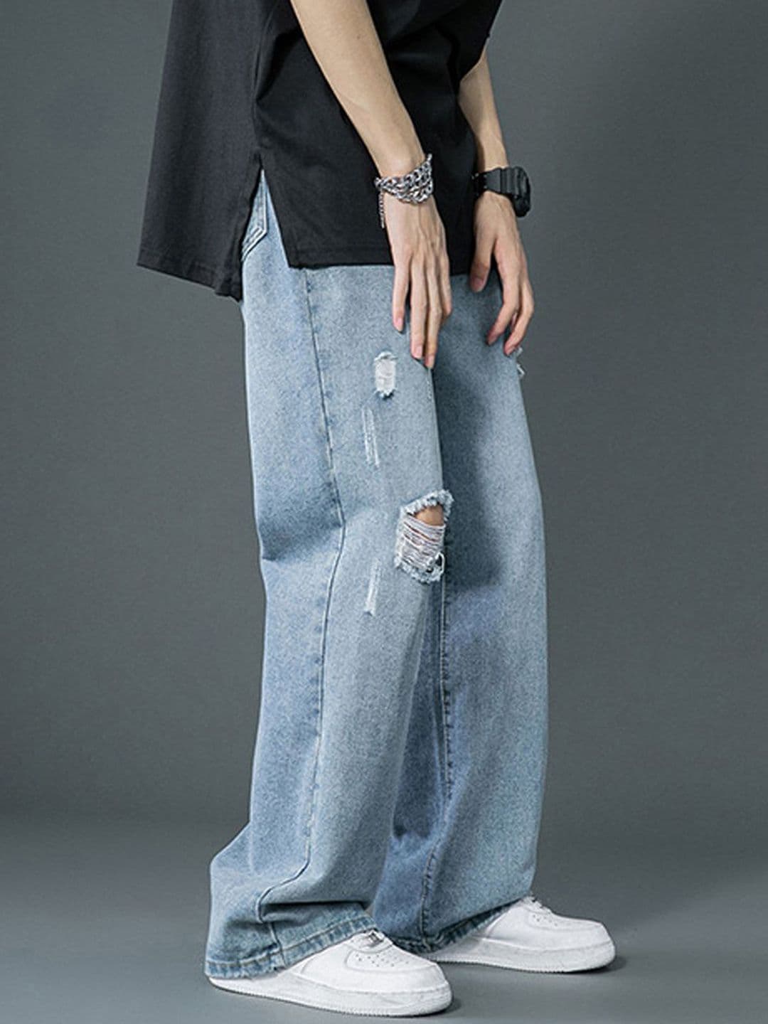 StyleCast Men Relaxed Fit Slash Knee Jeans - view 1