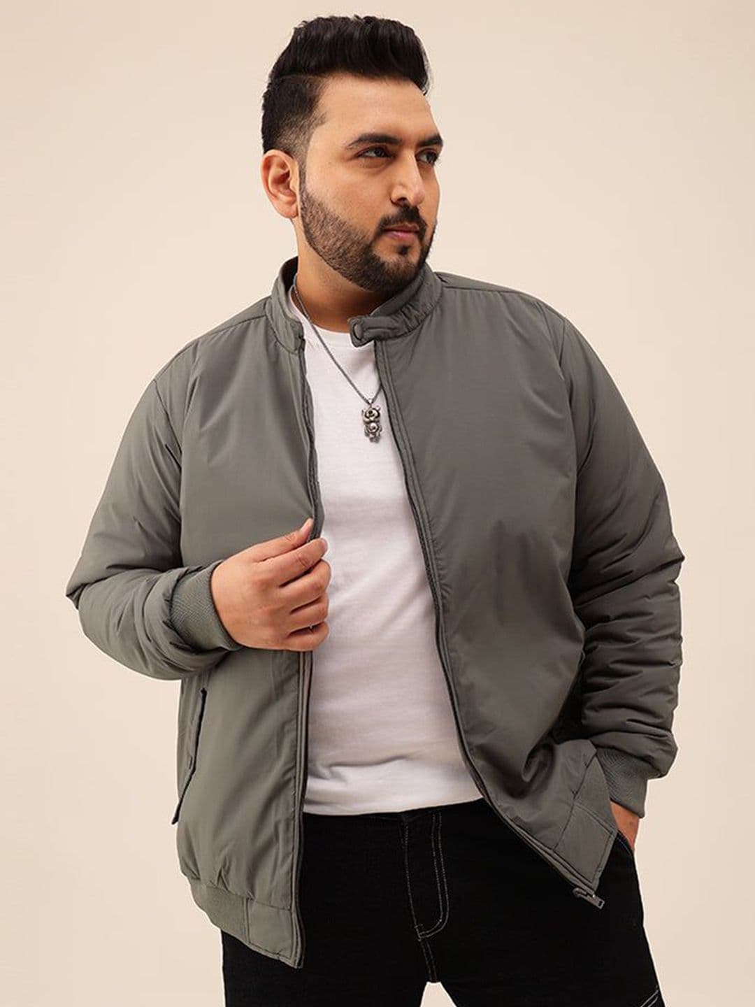 UNSTD Men Plus Size Bomber Jacket
