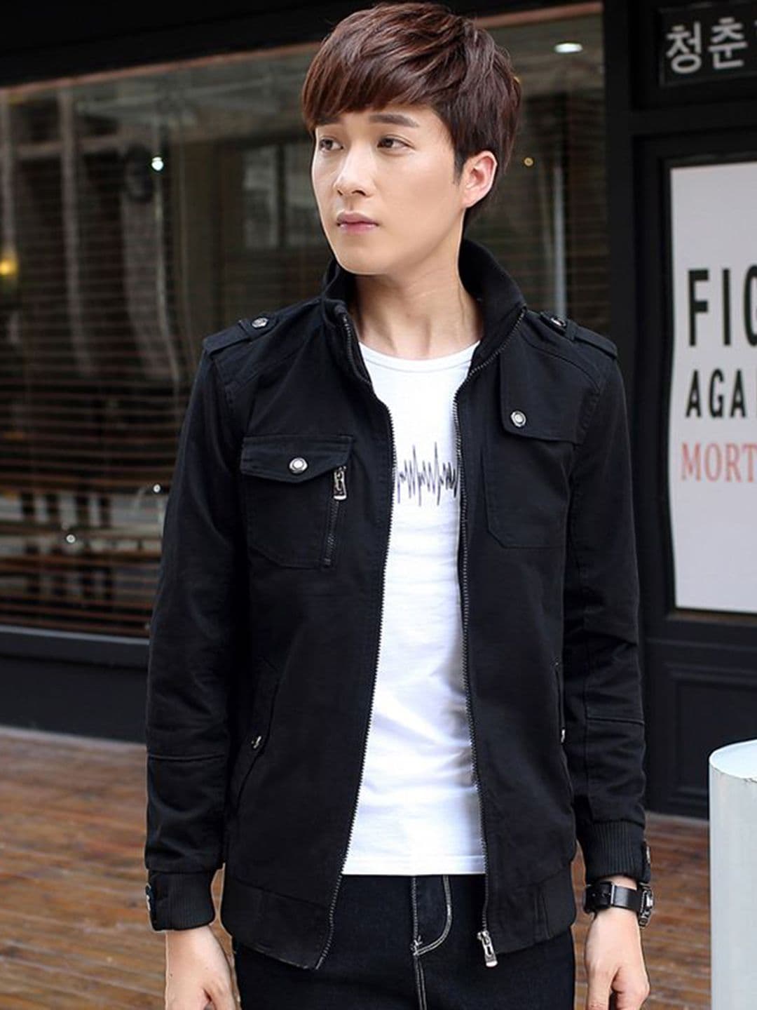 StyleCast x Revolte Men Stand Collar Insulator Tailored Jacket - view 1