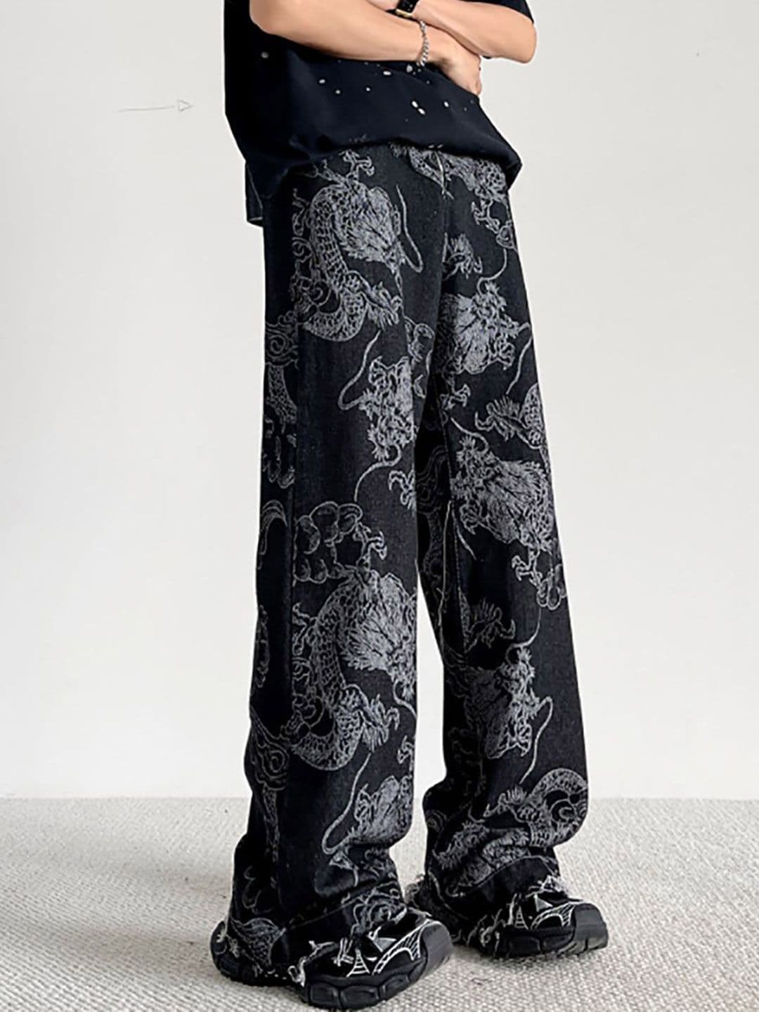 StyleCast x Revolte Men Wide Leg Jeans