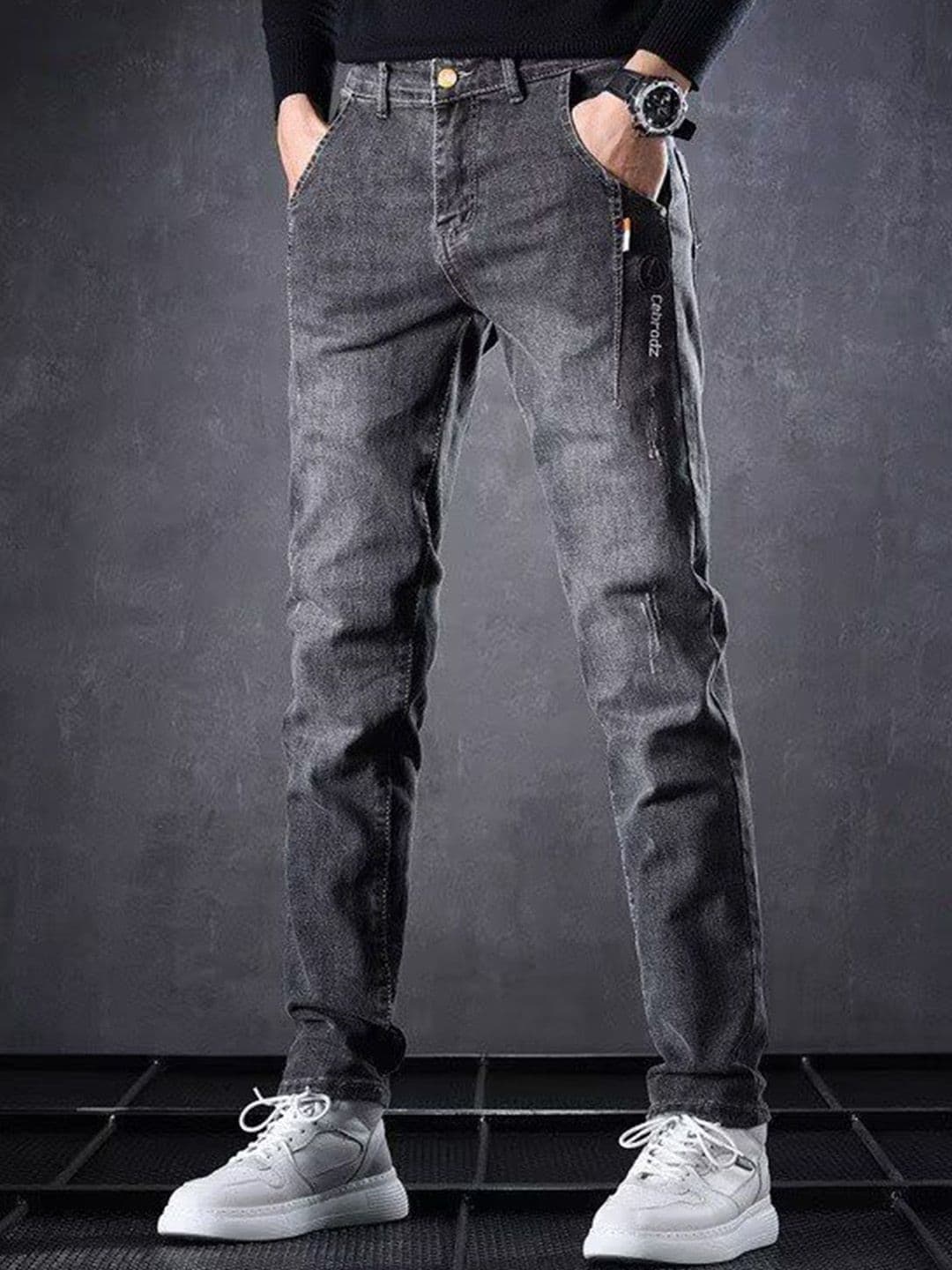 StyleCast x Revolte Men Skinny Fit Light Fade Jeans - view 1