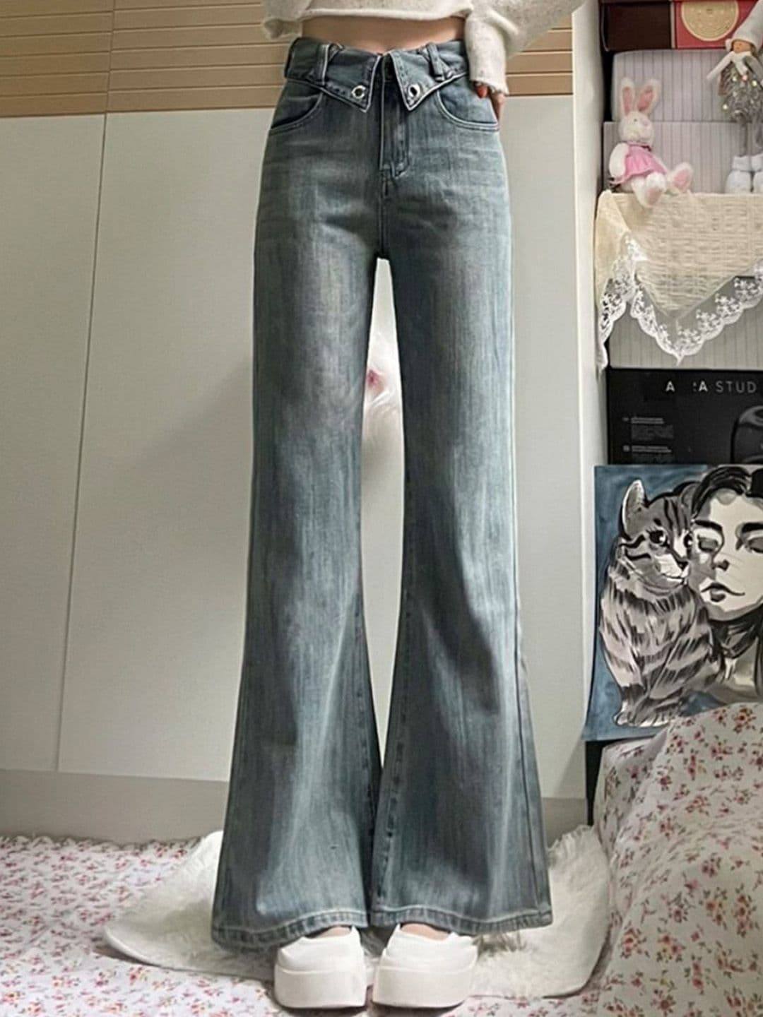 StyleCast Women Wide Leg High-Rise Denim Jeans - view 1