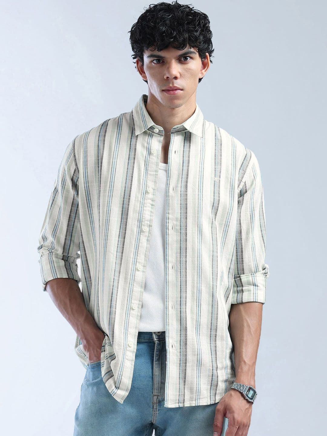 Flying Machine Men Slim Fit Striped Casual Shirt - view 1