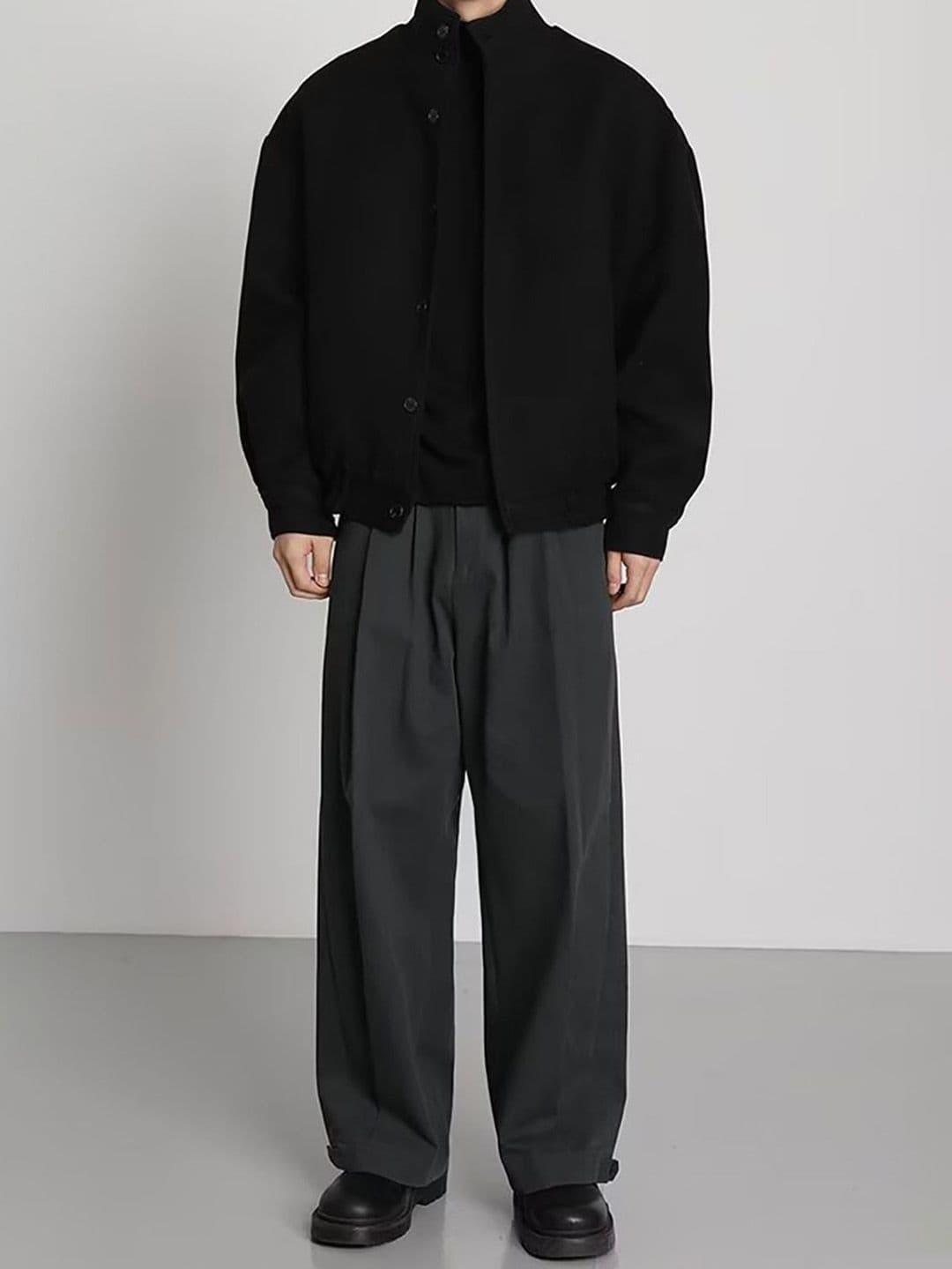 StyleCast x Revolte Men Stand Collar Solid Casual Bomber Jacket - view 1