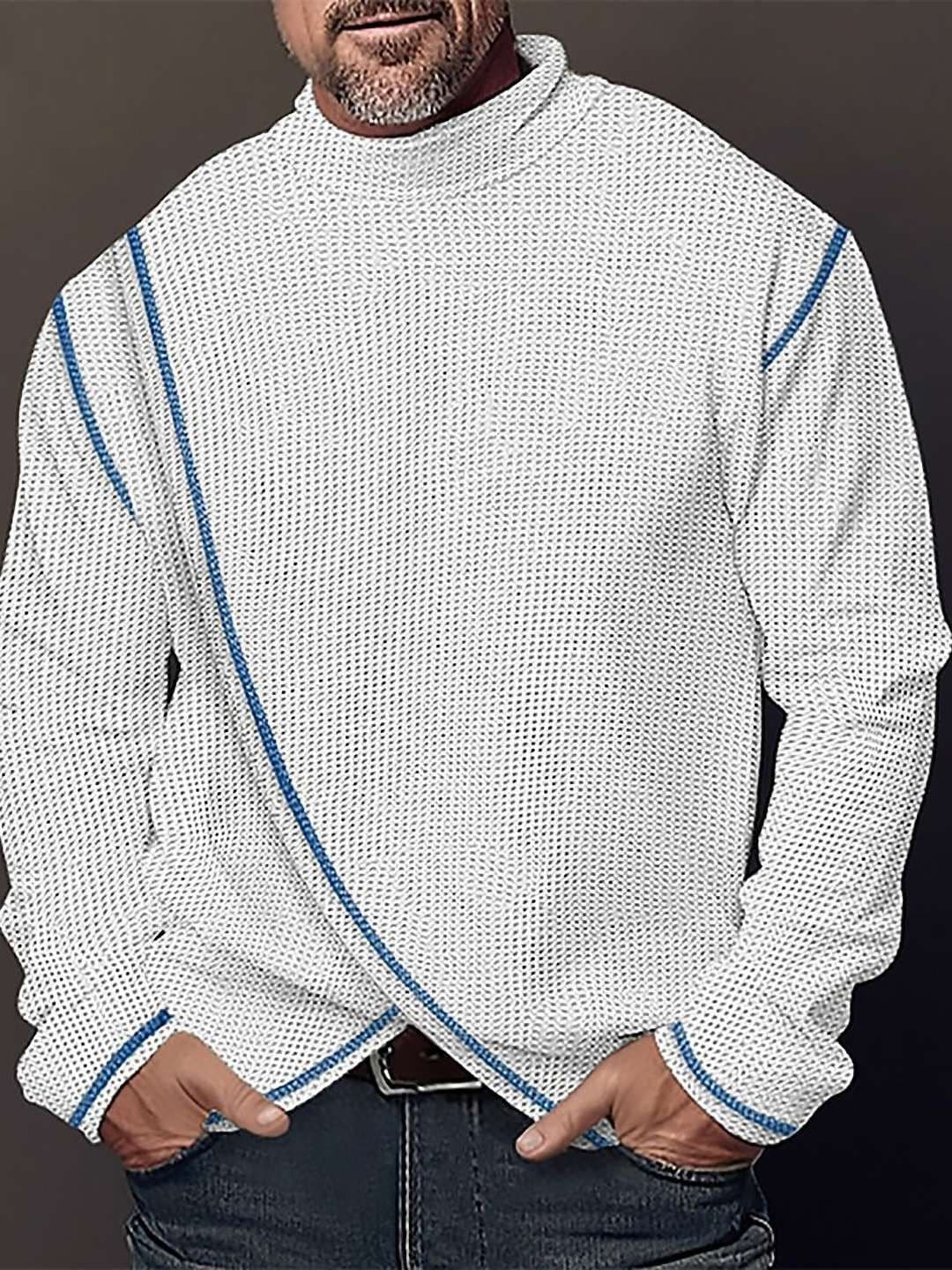 StyleCast x Revolte Men Self Design High Neck T-shirt - view 1
