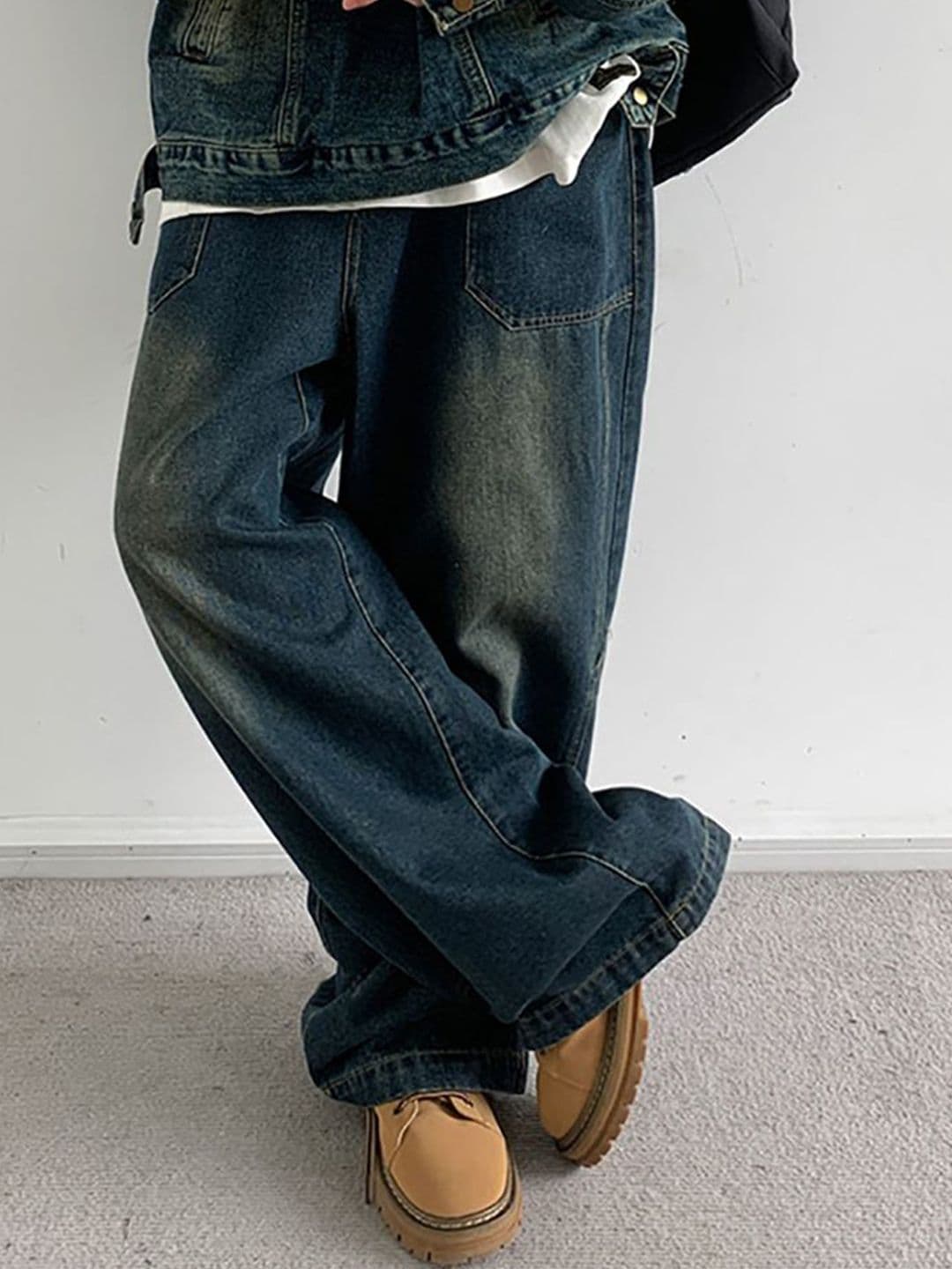 StyleCast x Revolte Men Wide Leg Medium Fade Jeans - view 1