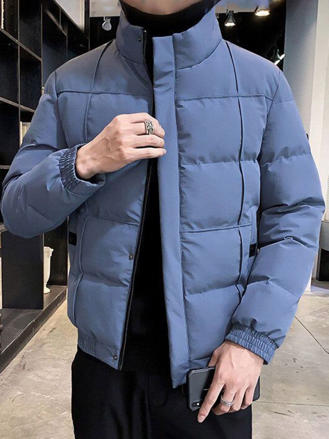 StyleCast x Revolte Men Mock Collar Puffer Jacket - view 1