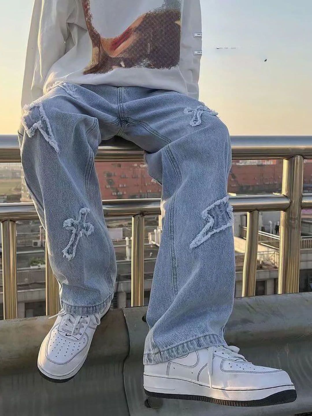 StyleCast x Revolte Men Relaxed Fit Light Fade Jeans - view 1