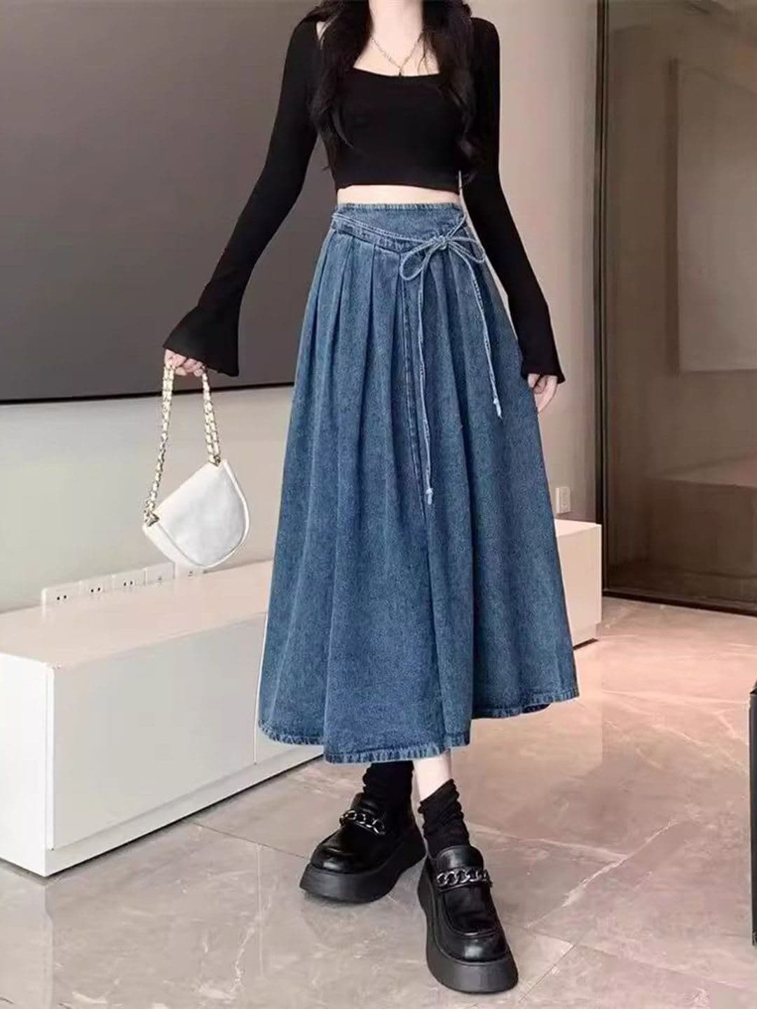 StyleCast x Revolte Women Denim Skirts - view 1