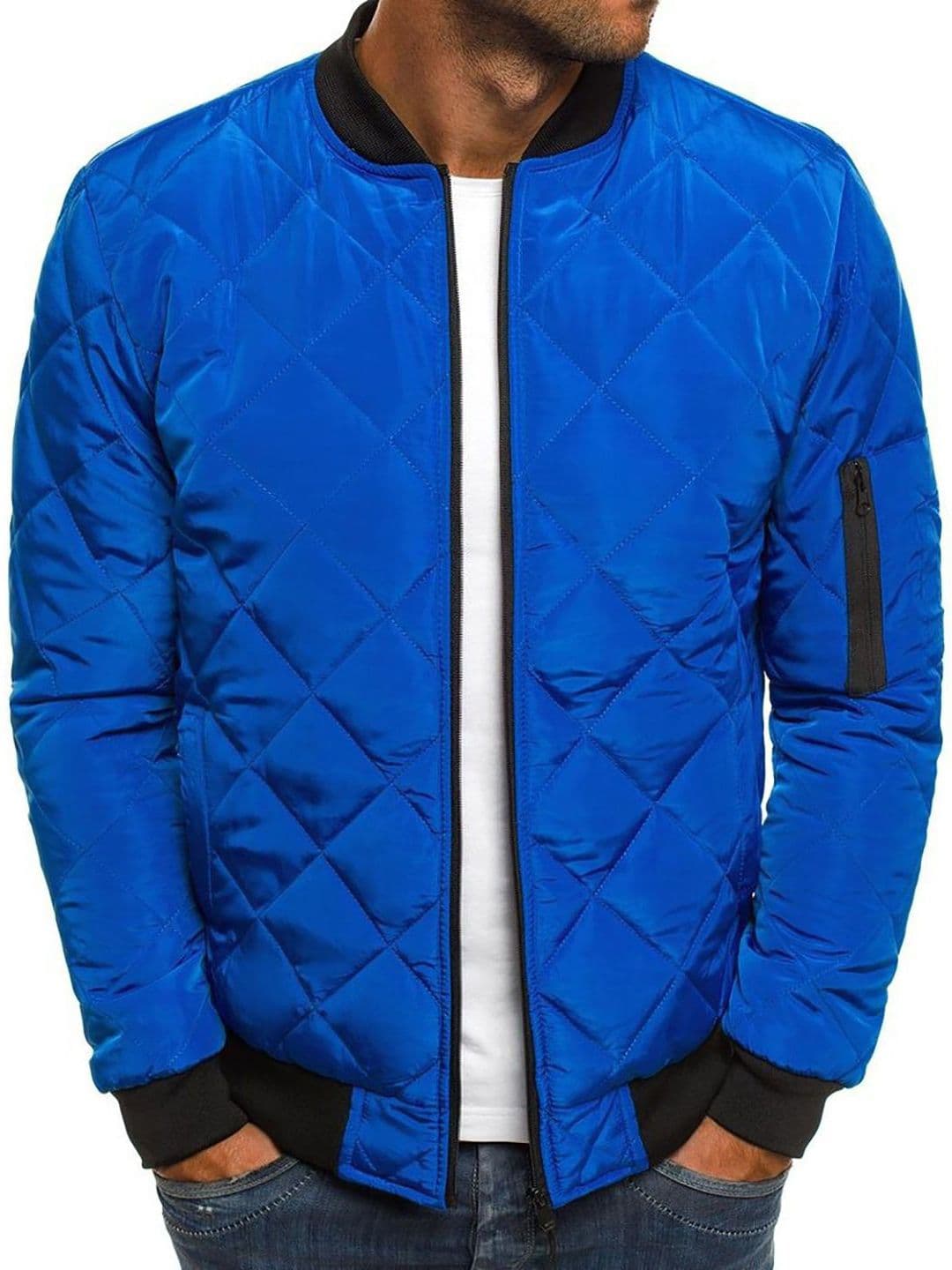 StyleCast x Revolte Men Mandarin Collar Quilted Jacket - view 1
