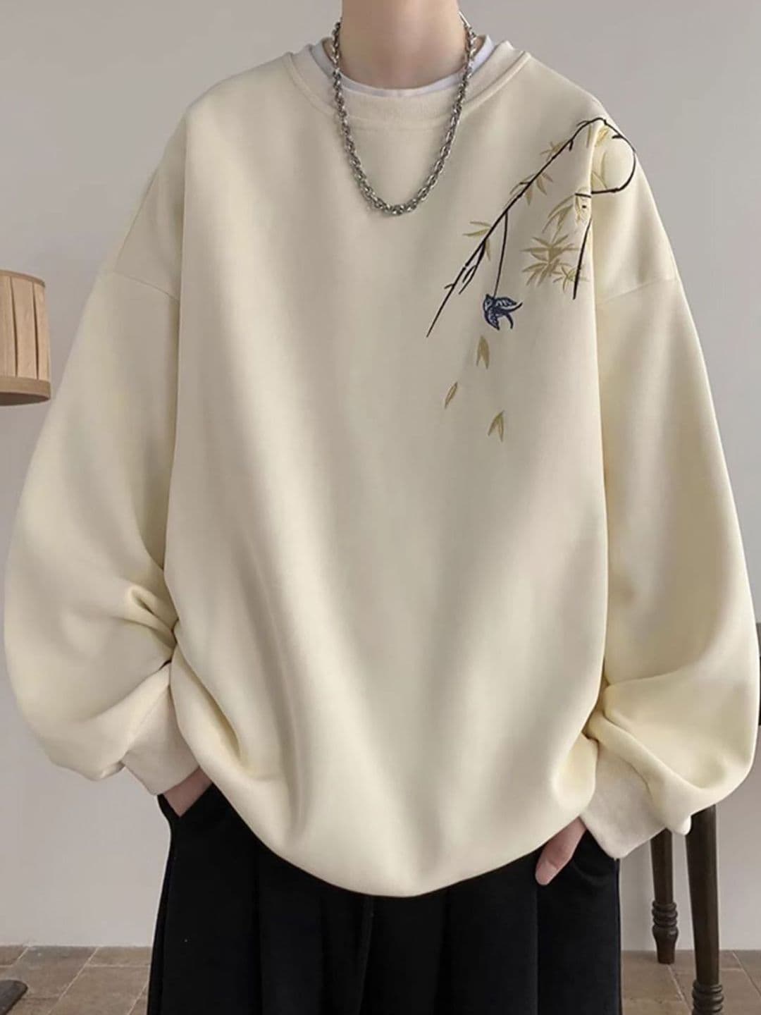 StyleCast x Revolte Men Embroidered Round Neck Sweatshirt - view 1