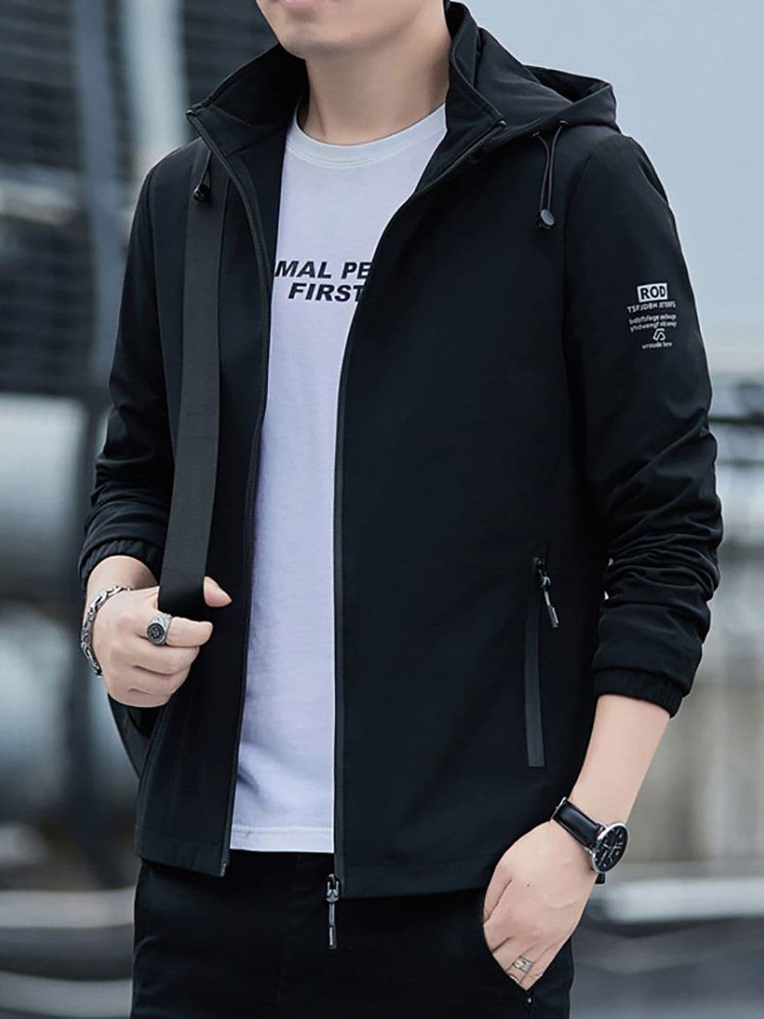 StyleCast x Revolte Men Hooded Long Sleeves Tailored Jacket - view 1