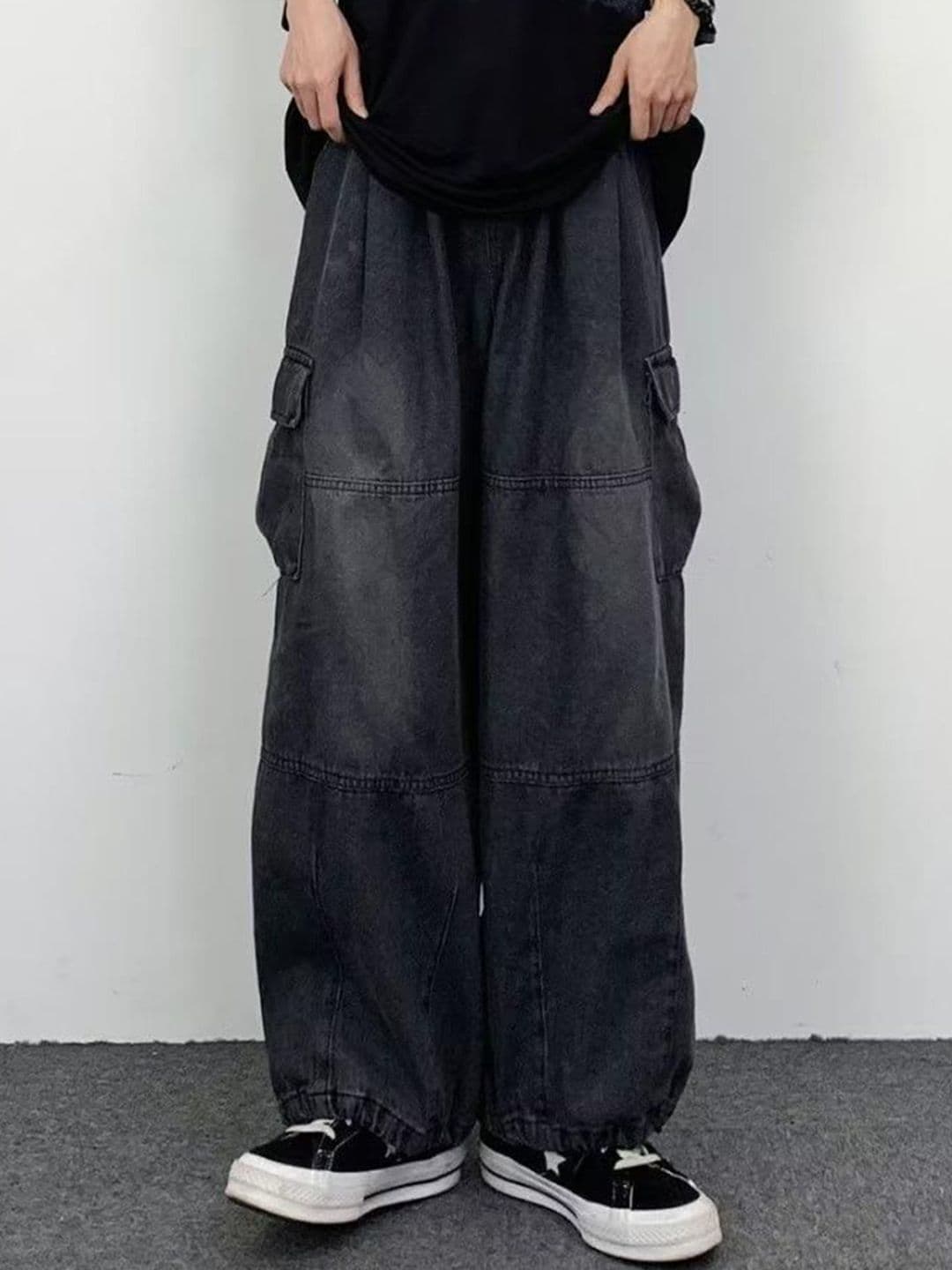 StyleCast Men Low-Rise Light Fade Wide Leg Jeans