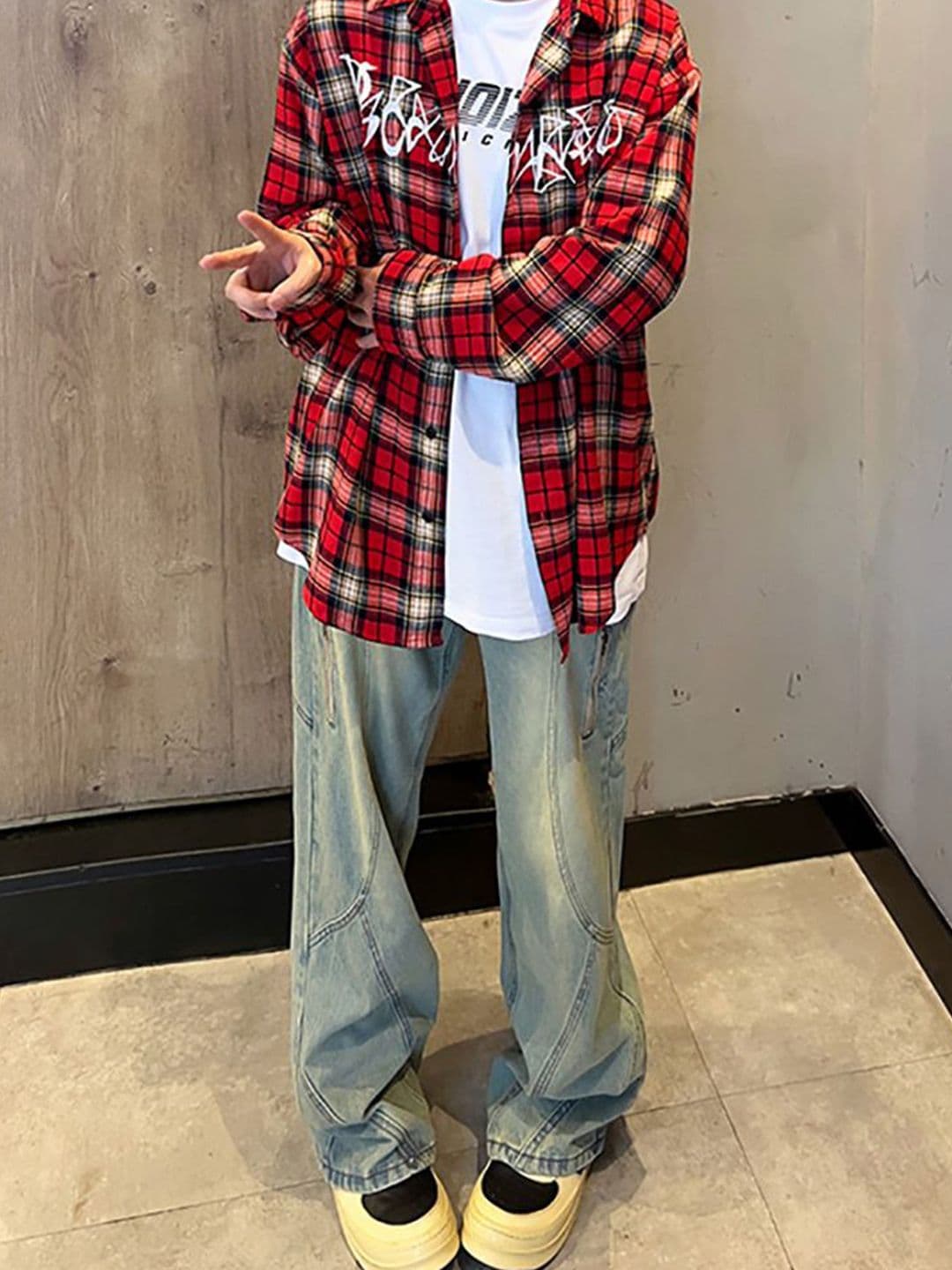 StyleCast x Revolte Men Tartan Checks Oversized Casual Shirt - view 1
