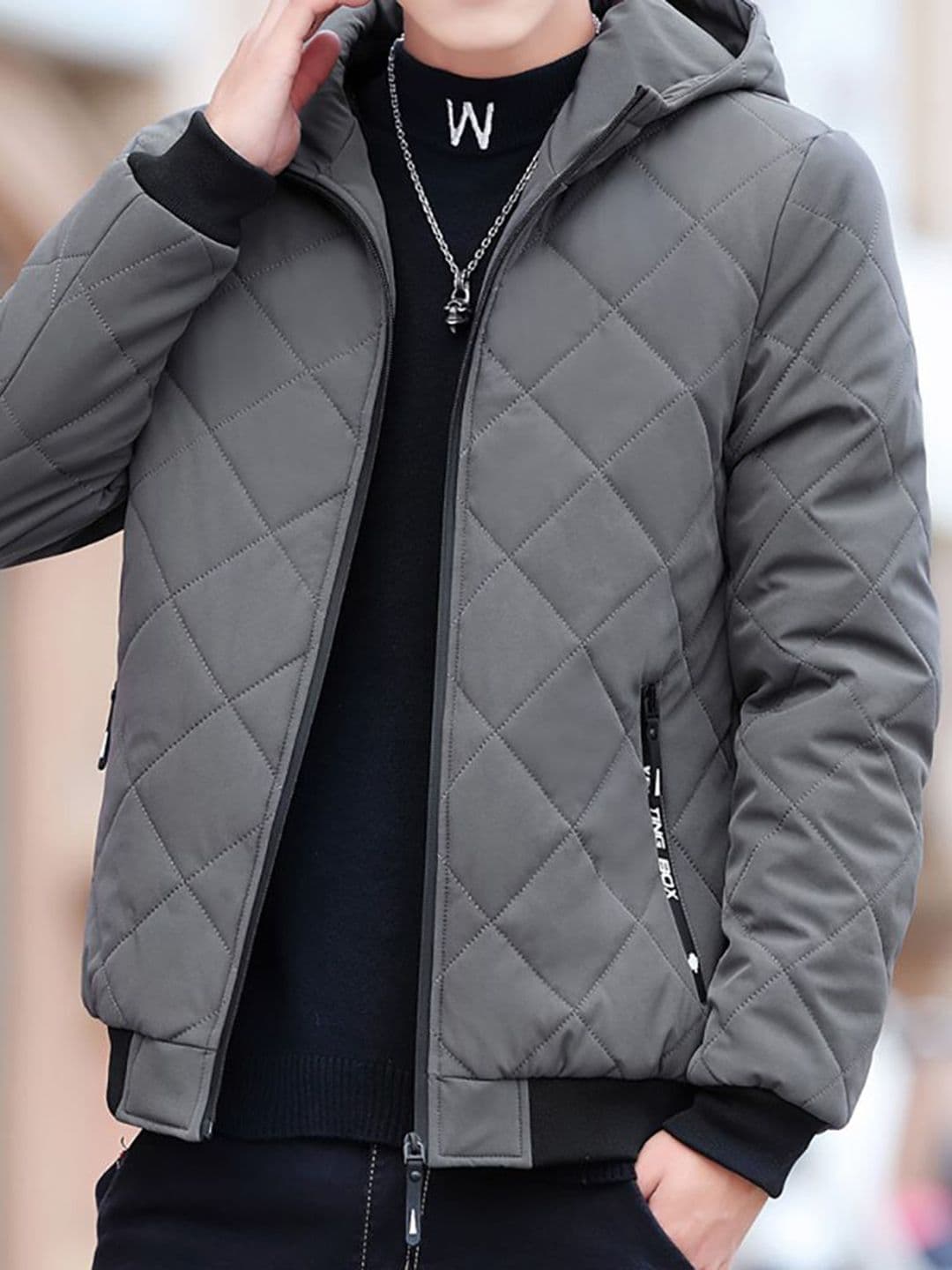 StyleCast x Revolte Men Hooded Quilted Jacket - view 1