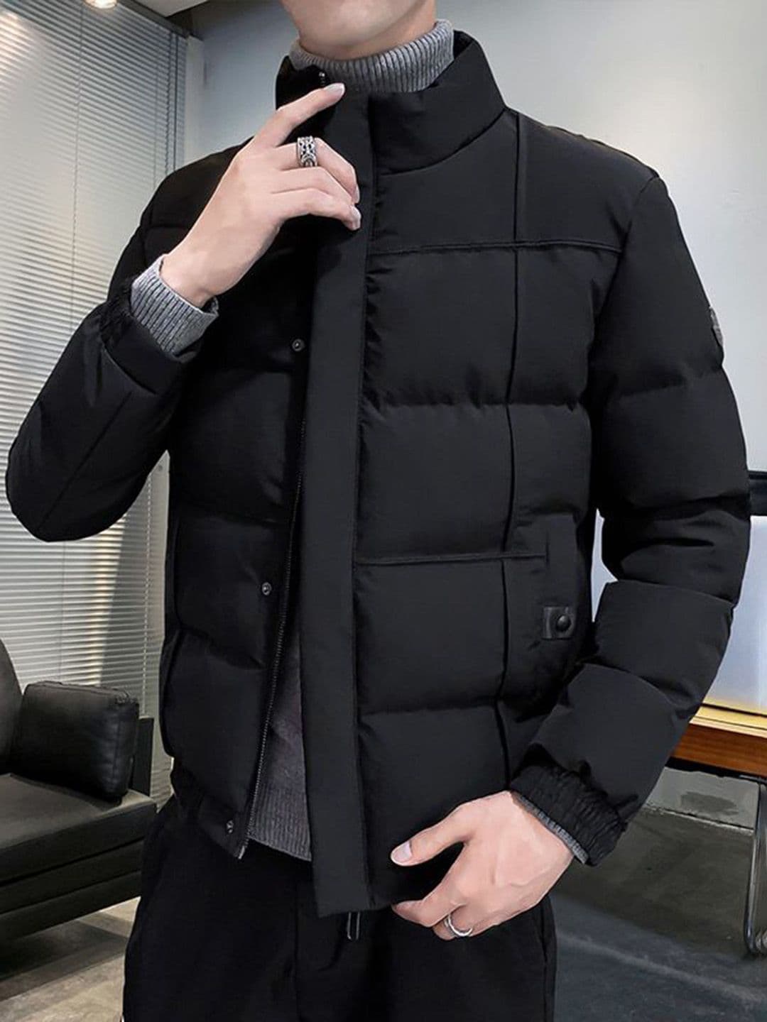 StyleCast x Revolte Men Mock Collar Puffer Jacket - view 1