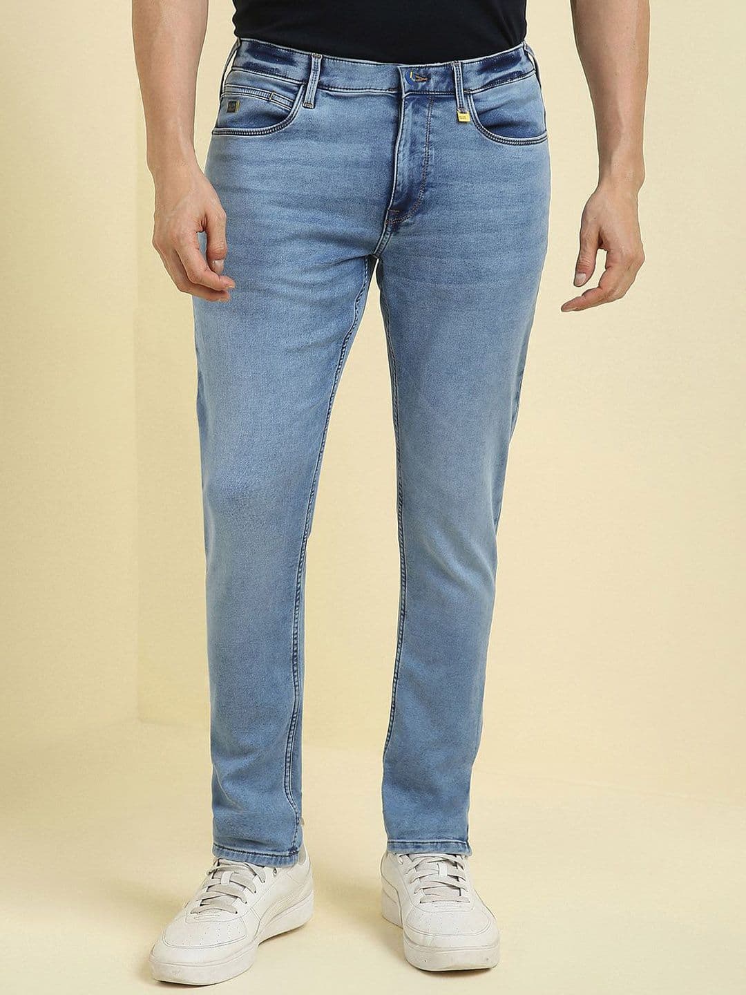 Allen Solly Men Slim Fit Mid-Rise Low Distress Heavy Fade Jeans - view 1