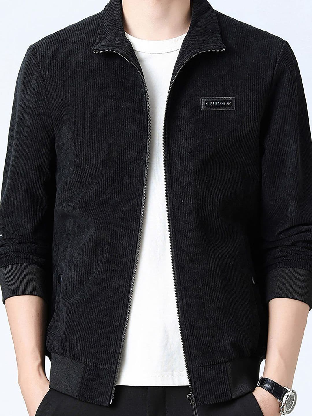 StyleCast x Revolte Men Mock Collar Solid Casual Jacket - view 1