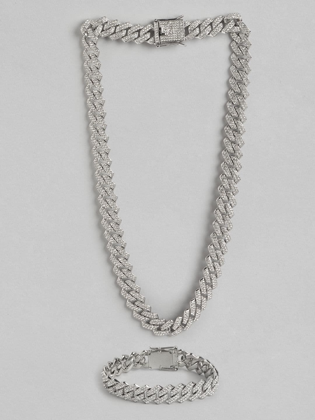 PARIS HAMILTON Unisex Silver-Plated Chain With Bracelet - view 1