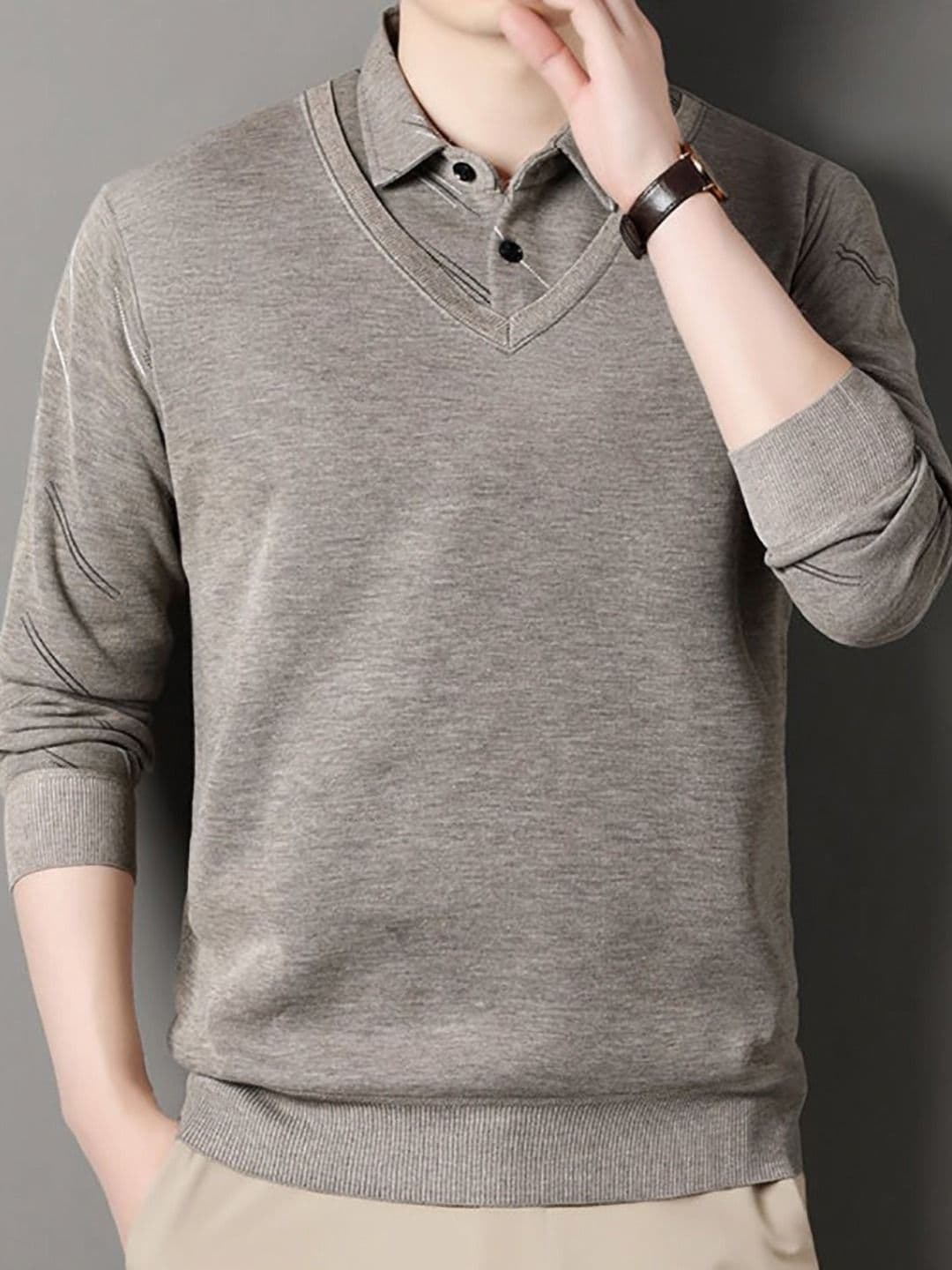 StyleCast x Revolte Men Polo Collar T-shirt - view 1