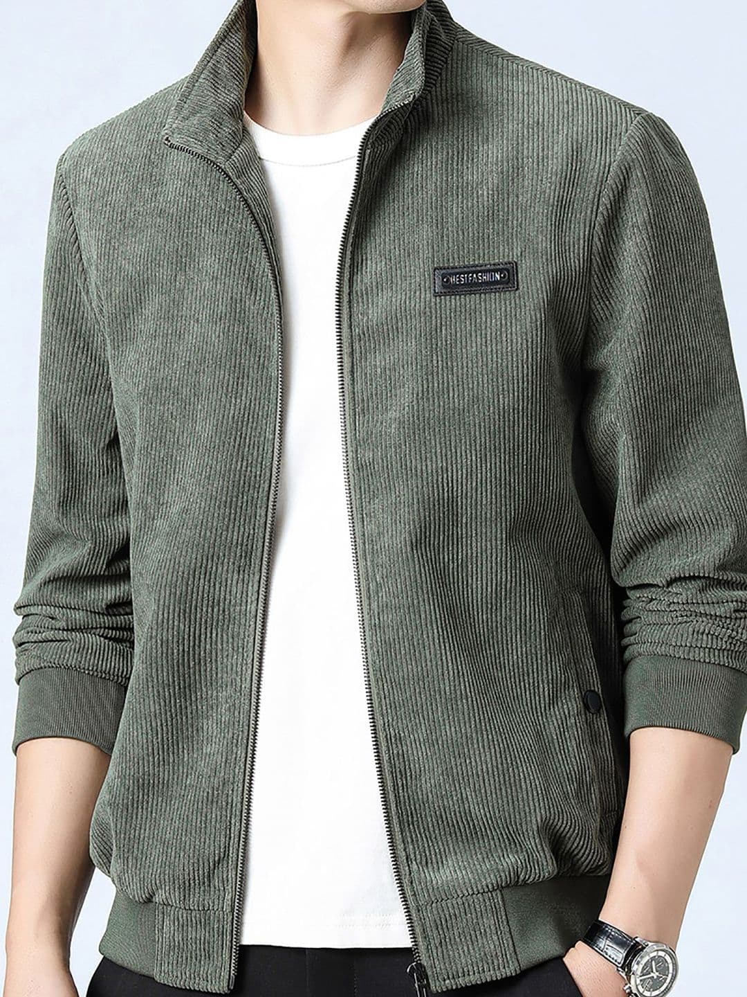StyleCast x Revolte Men Mock Collar Solid Casual Windcheater Jacket - view 1