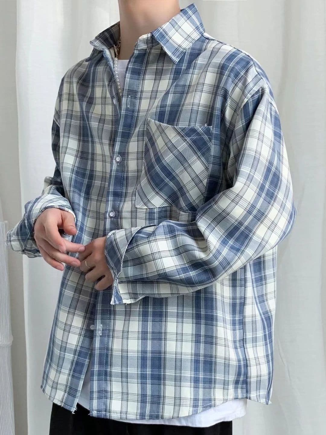 StyleCast Men Windowpane Checks Opaque Checked Casual Relaxed Fit Shirt - view 1