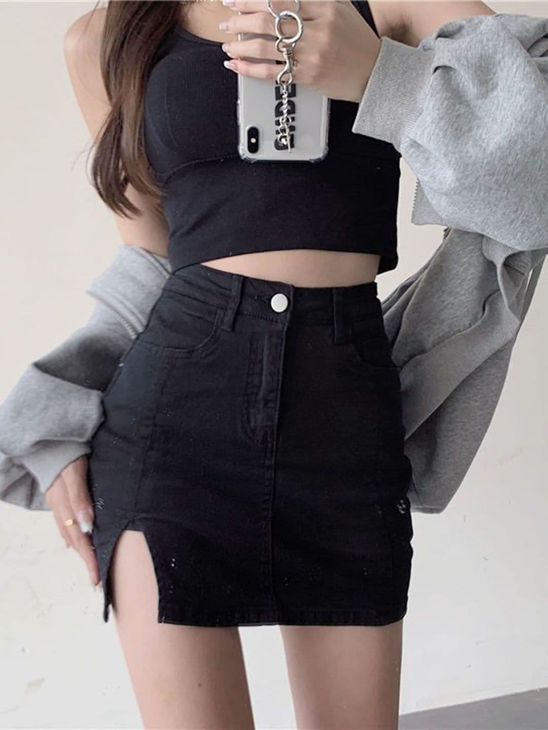 StyleCast Women Solid Straight Mini Skirts - view 1
