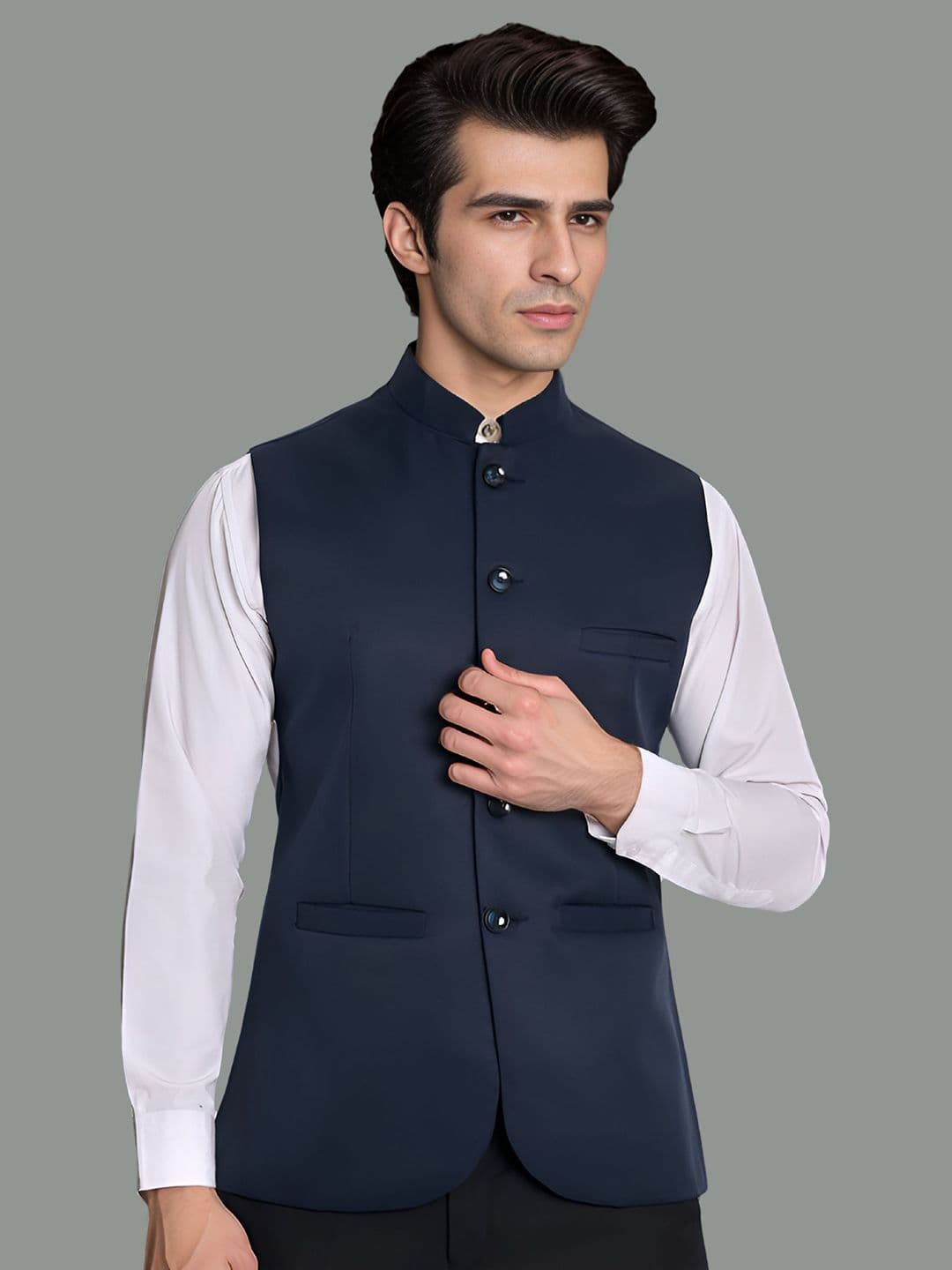 Moda Rapido Mandarin Collar Nehru Jacket - view 1
