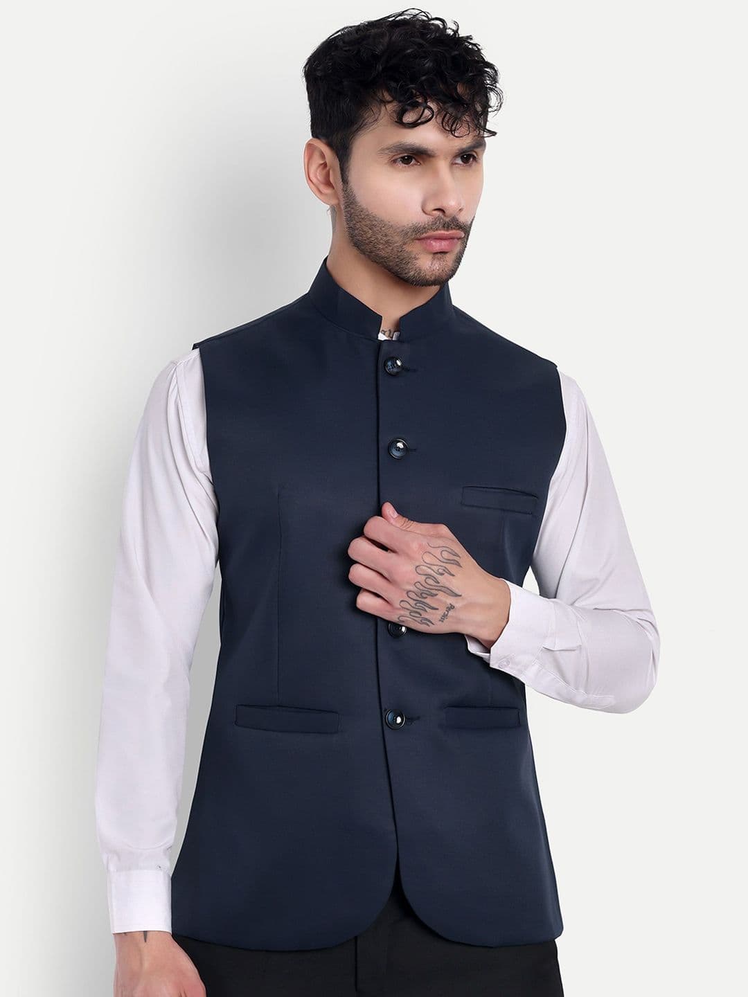Moda Rapido Satin Nehru Jacket - view 1