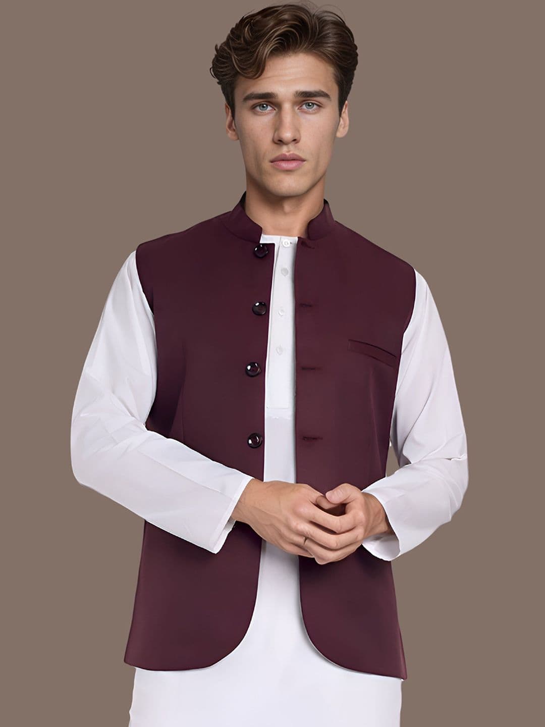 Moda Rapido Satin Nehru Jacket - view 1