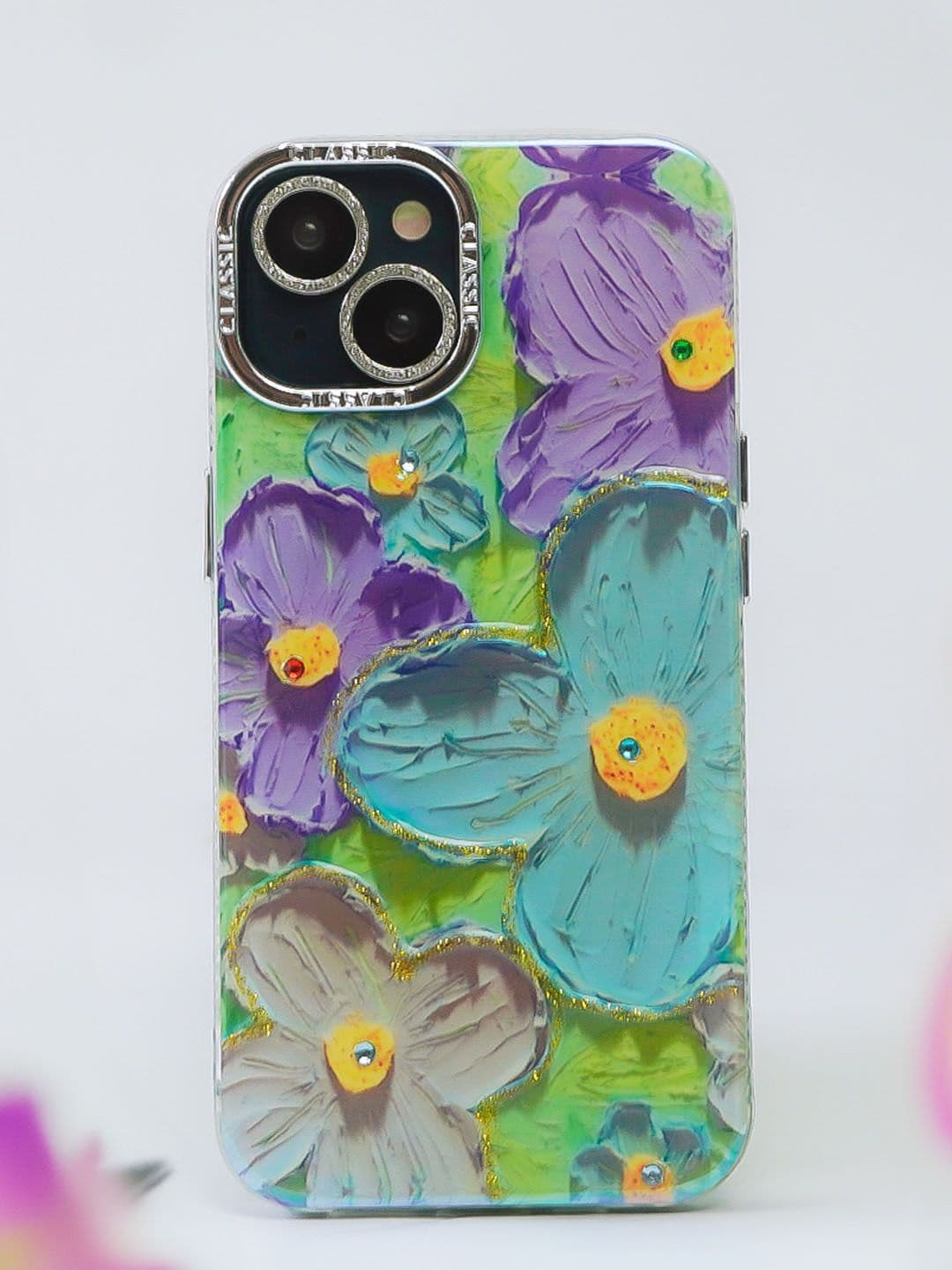 PEEPERLY Floral Printed iPhone 15 Pro Back Case Mobile Accessories