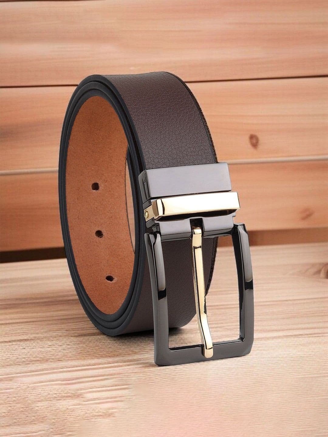 The Roadster Lifestyle Co Men Textured Leather Slim Belt - view 1