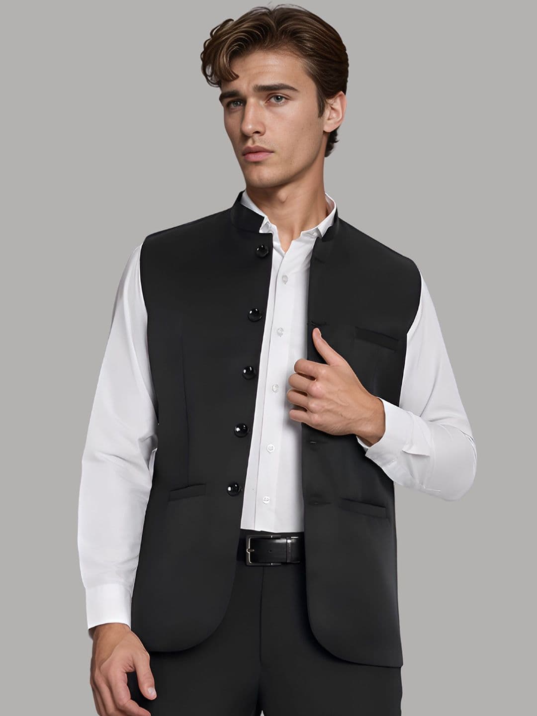 Moda Rapido Satin Nehru Jacket - view 1
