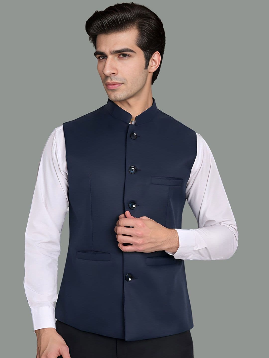 Moda Rapido Satin Nehru Jacket - view 1