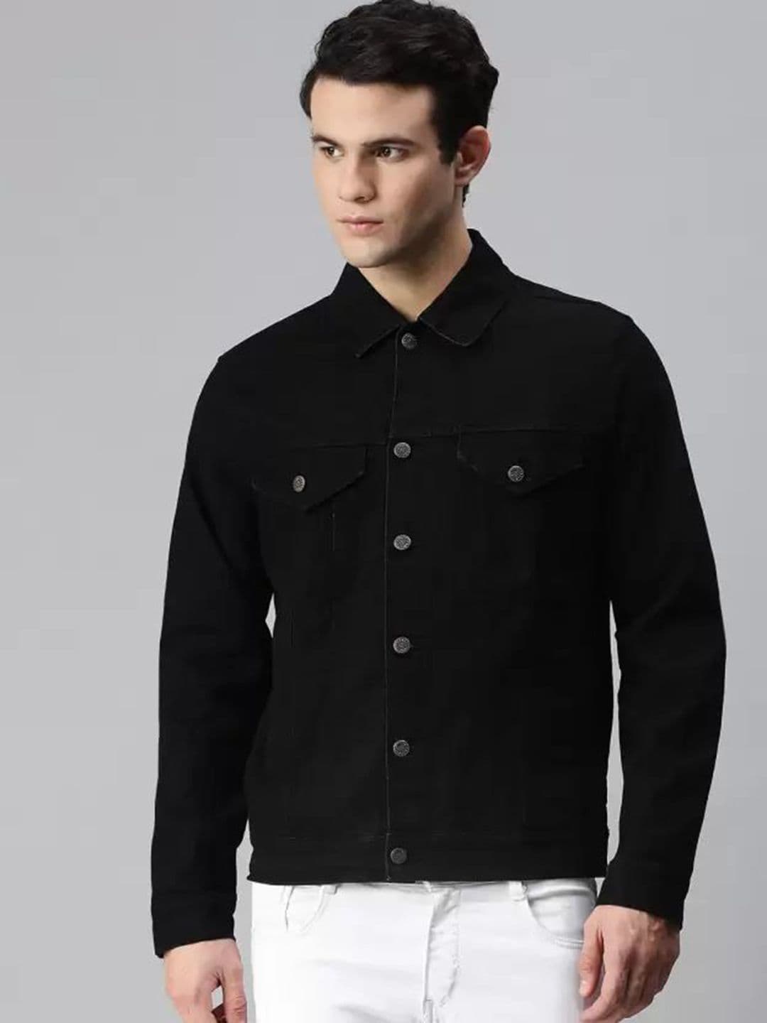 KLIZEN Men Typography Printed Denim Cotton Jacket - view 1