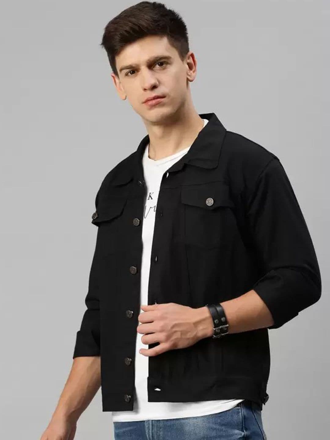 KLIZEN Men Typography Printed Denim Cotton Jacket - view 1