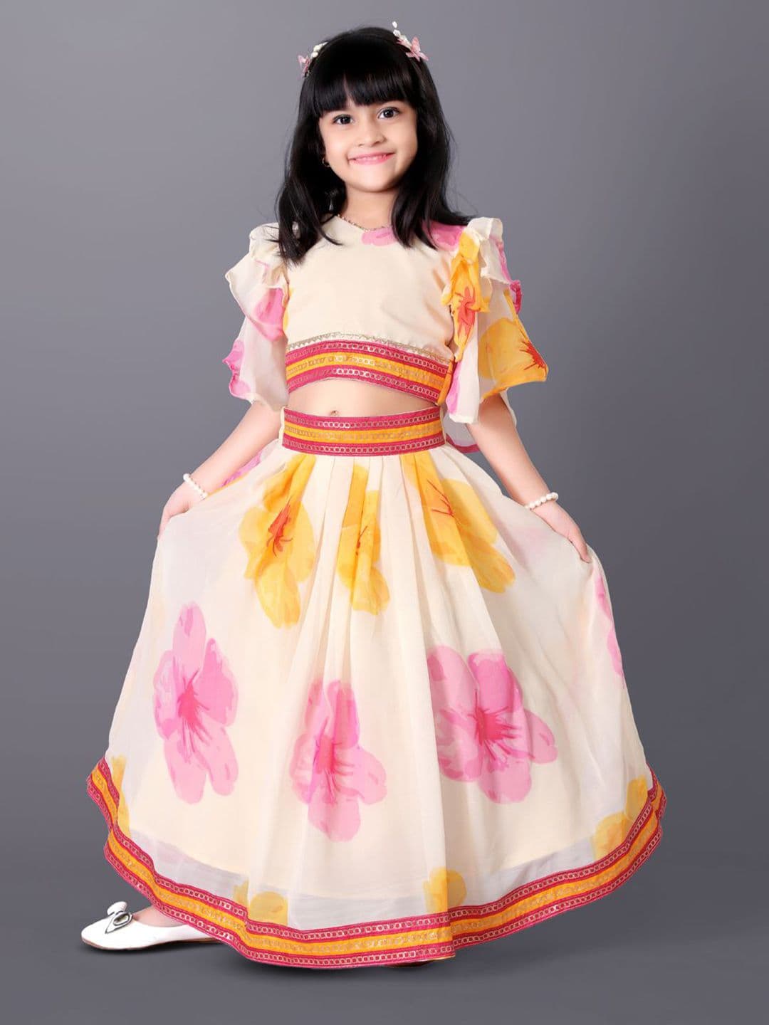 satyamfab Girls Printed Ready to Wear Lehenga & - view 1