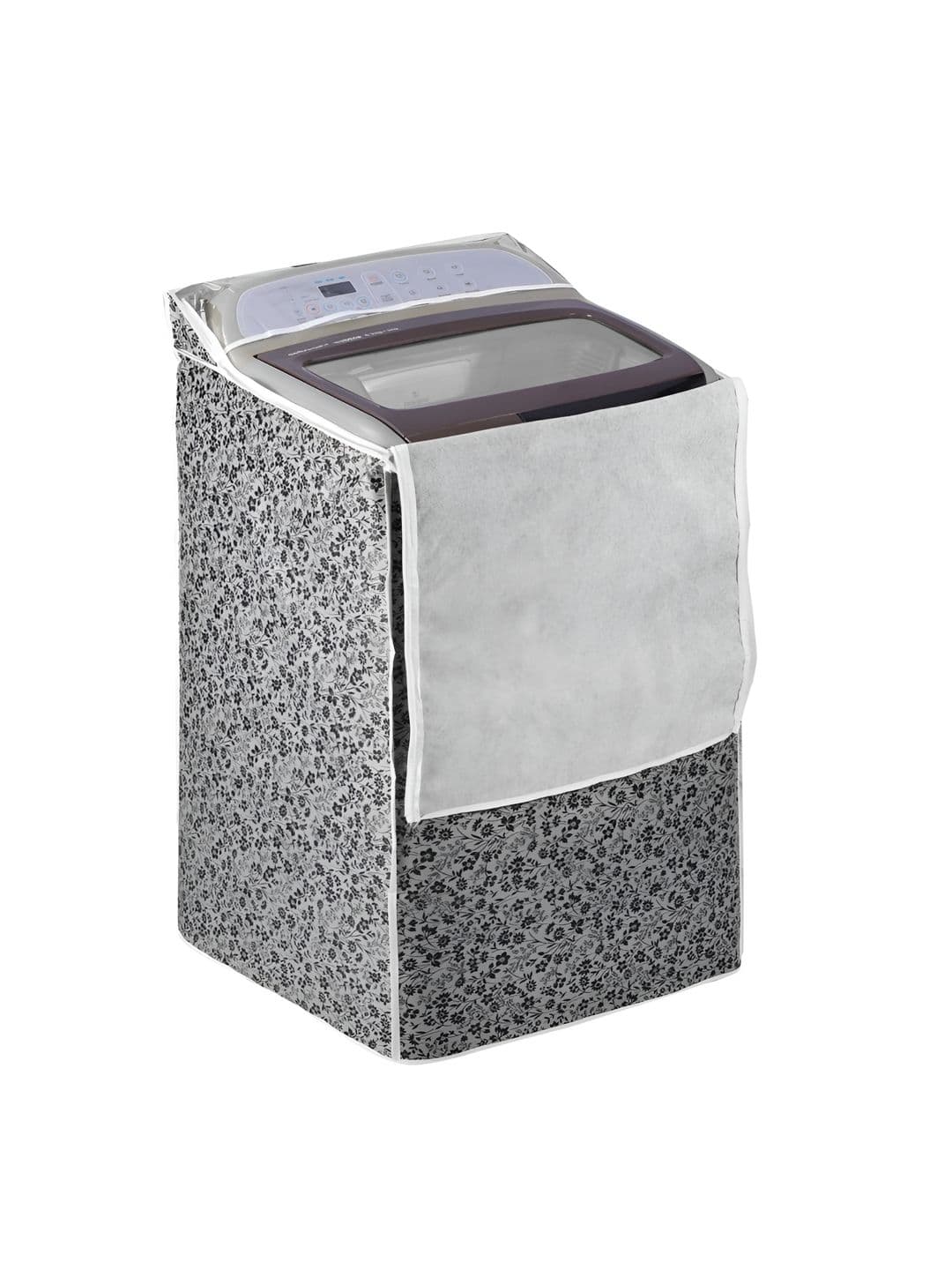 AMPEREUS Black & Grey Printed Automatic Top Load WashingMachineCover - view 1
