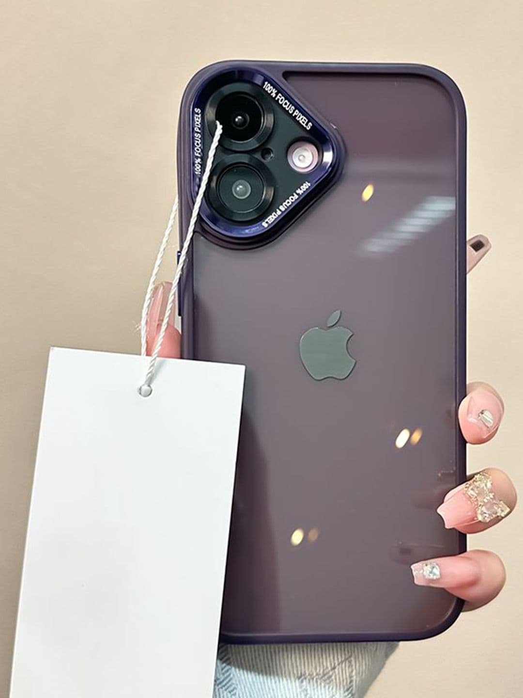 Luxury Kase Solid iPhone 16 Plus Transparent Camera Protection Slim Fit Design Back Case