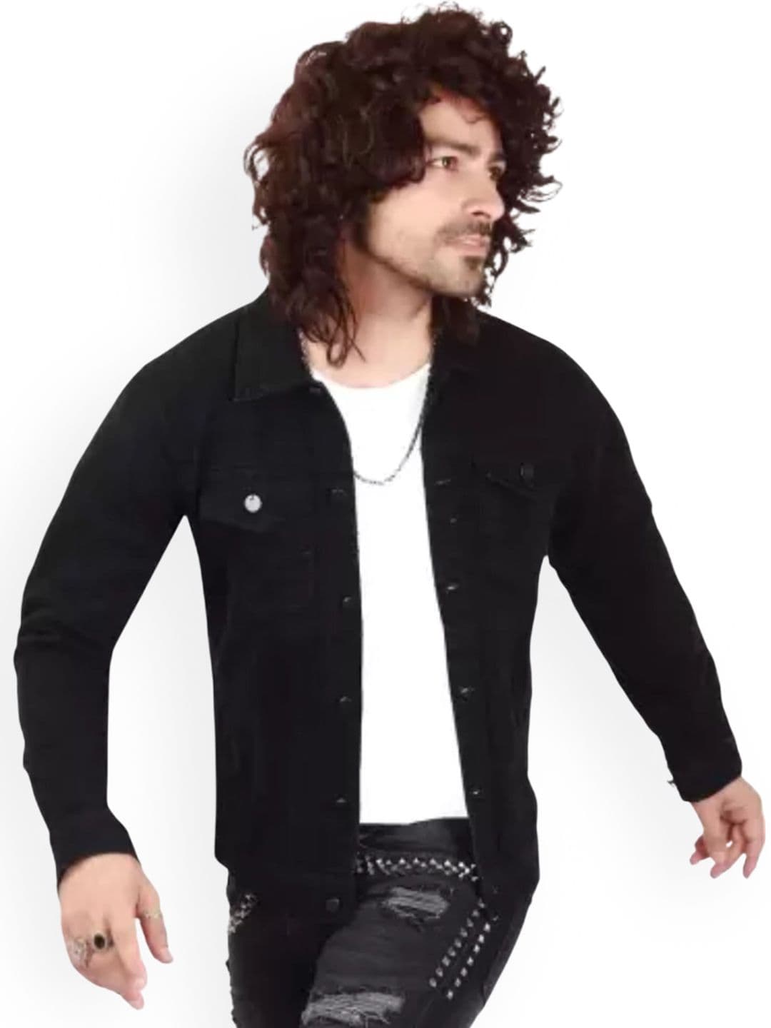 KLIZEN Men Typography Printed Cotton Denim Jacket - view 1