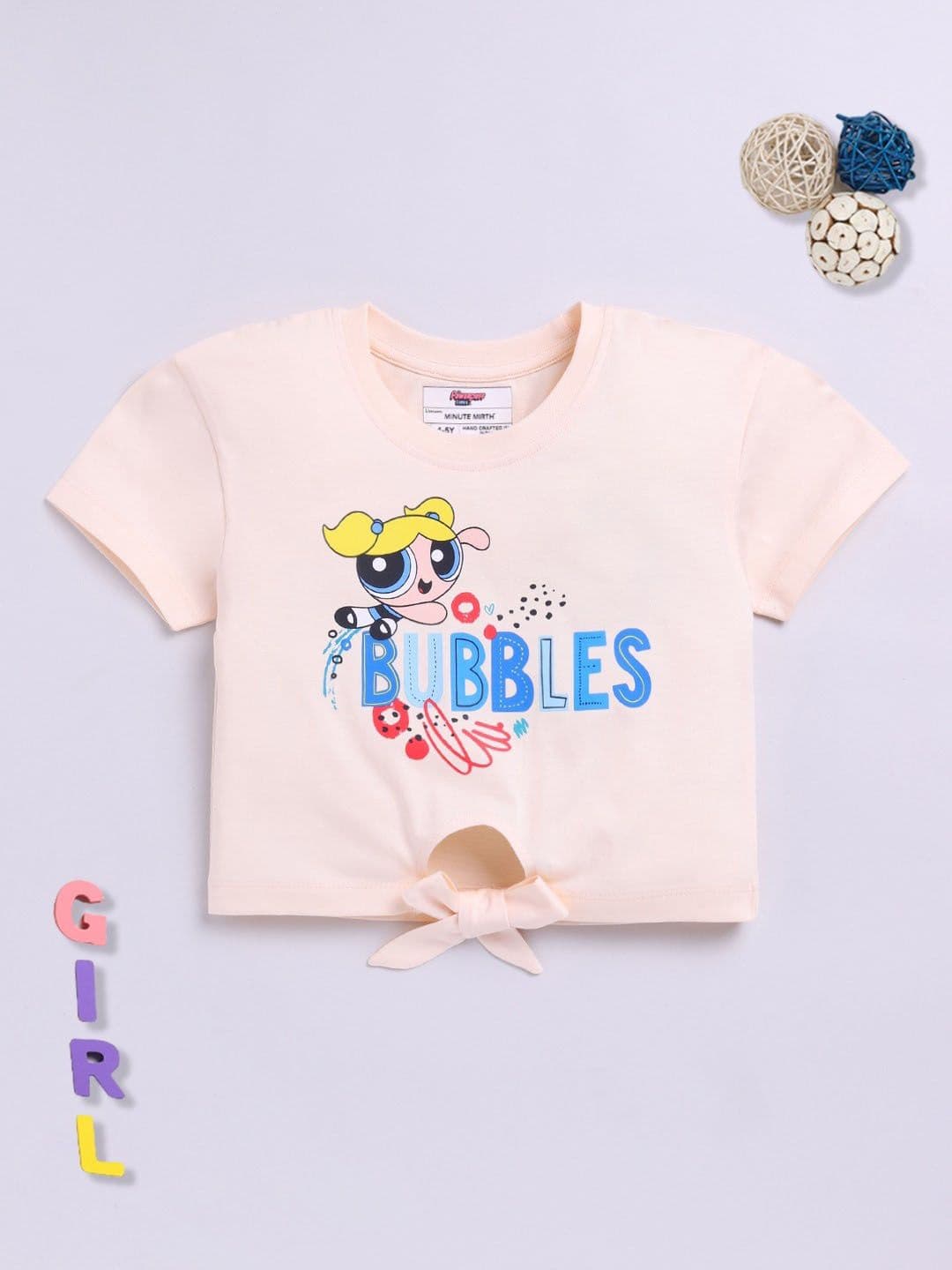 YK X Minute Mirth Girls Powerpuff Girls Printed Cotton T-shirt - view 1