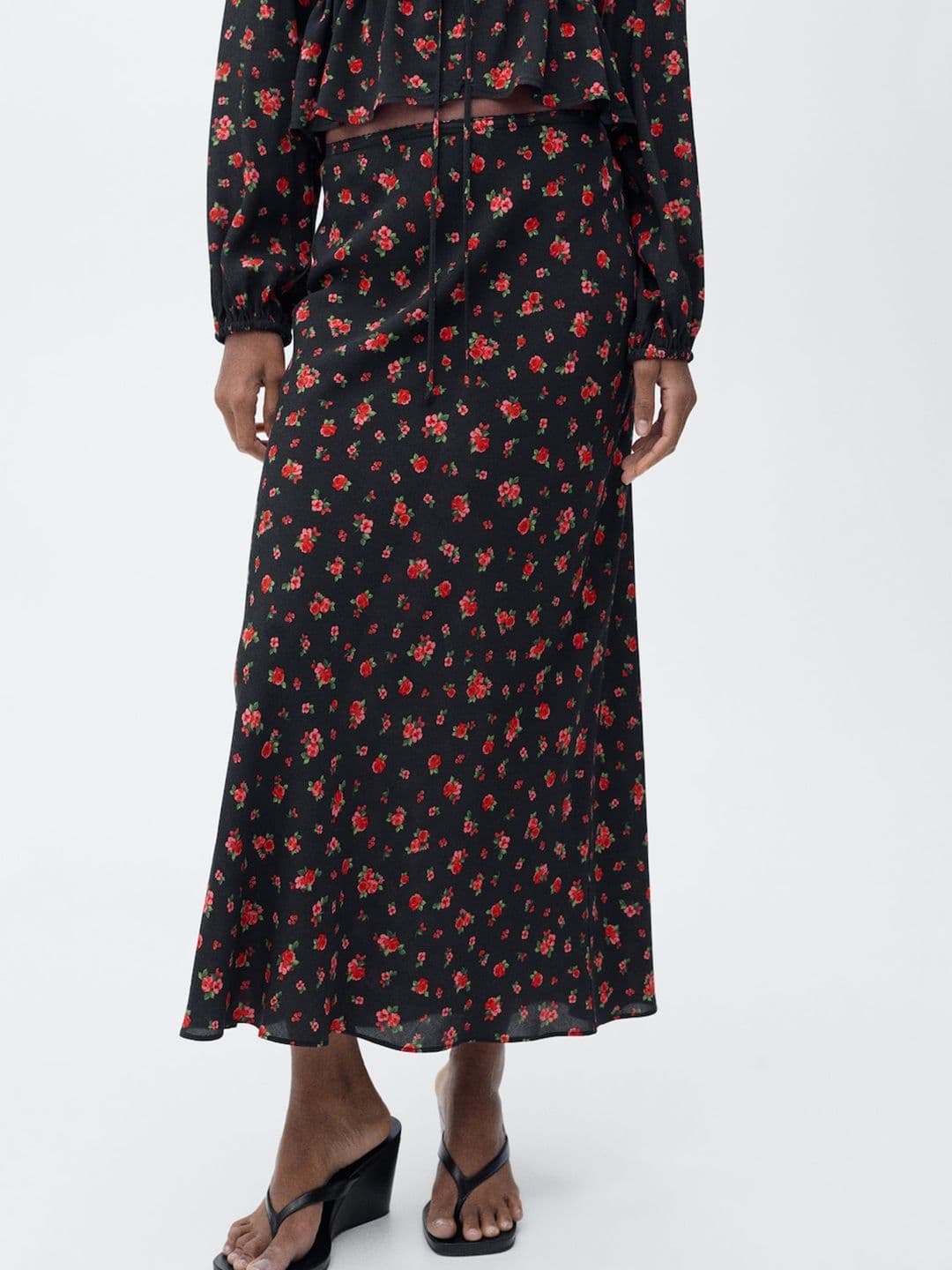 MANGO Floral Print Maxi Skirt - view 1