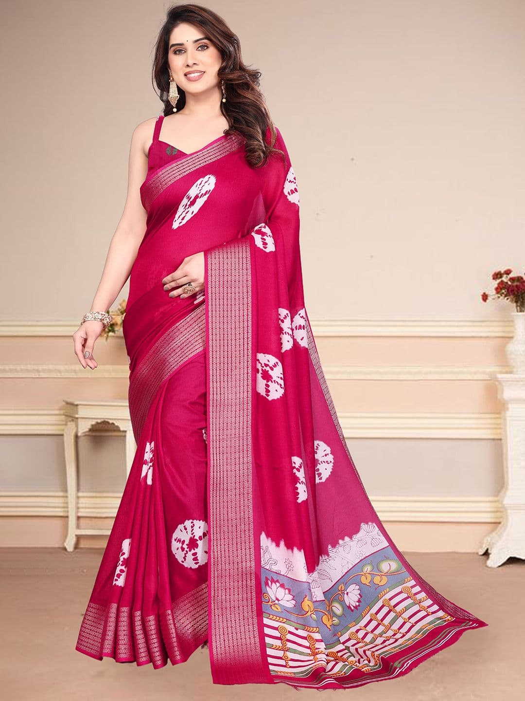 SUPERLAXMI Bandhani Zari Saree - view 1