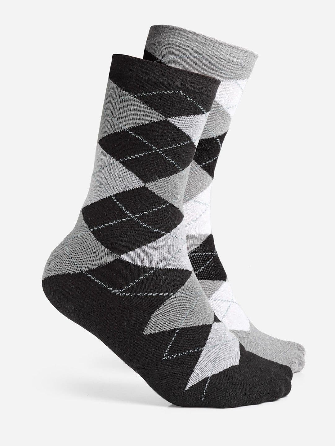 JUMP USA Men Pack Of 2 Printed Cotton Calf Length Socks - view 1
