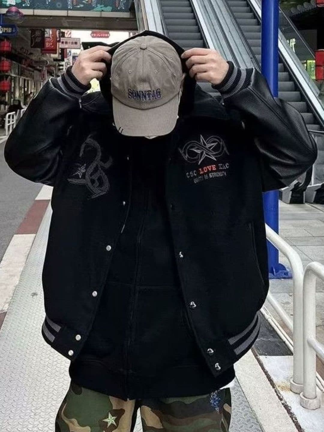 KPOP Hooded Long Sleeves Open Front Jacket - view 1