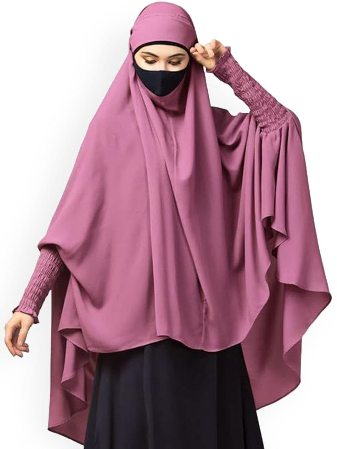 BASHARIYA Long Khimar Hijab for Namaz With Adjustable Mouthpiece - view 1