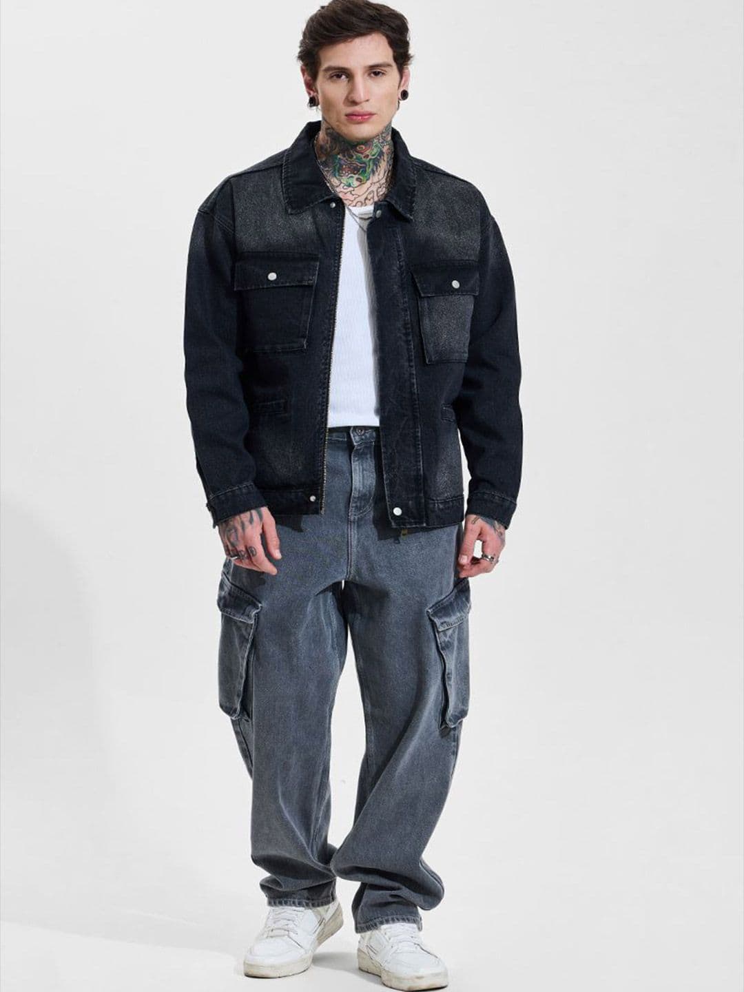 Snitch Black Solid with Faded Effect Jacket - view 1