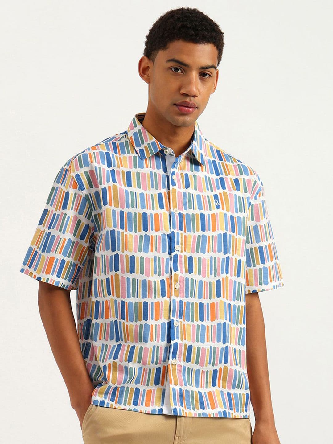 United Colors of Benetton Men Opaque Printed Casual Oversized Shirt - view 1
