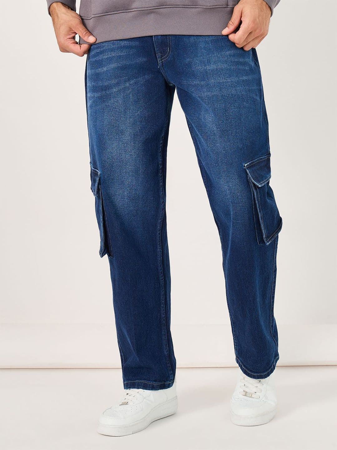 Styli Men Mid Wash Carpenter Fit Jeans - view 1
